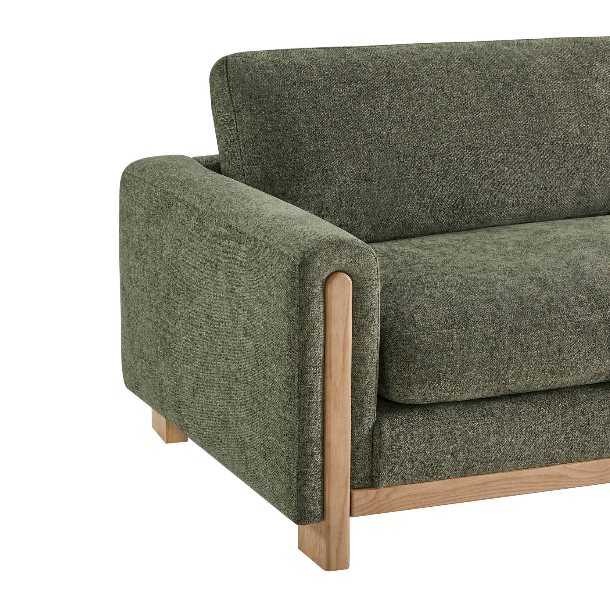 Keaton Performance Fabric 3-Seater Sofa with Ash Wood Base (99'') - Image 32