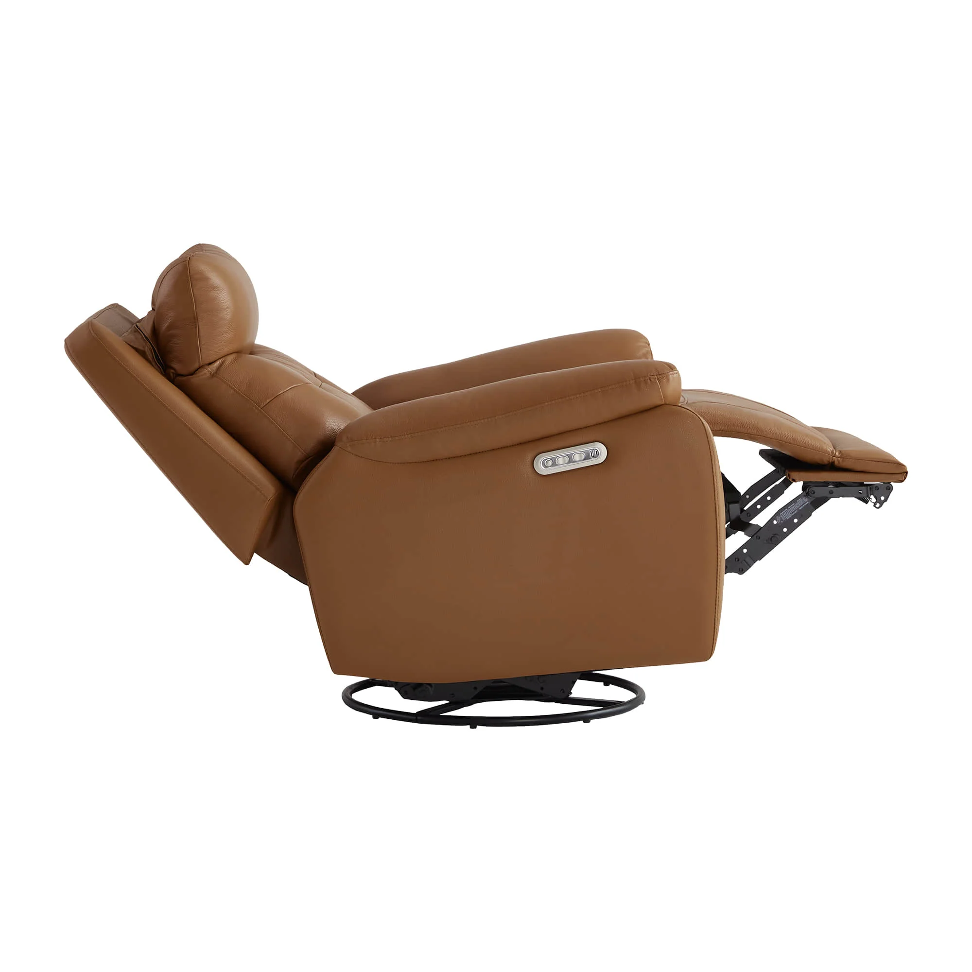 Keith Leather Swivel Glider Recliner with Power Headrest - Image 10
