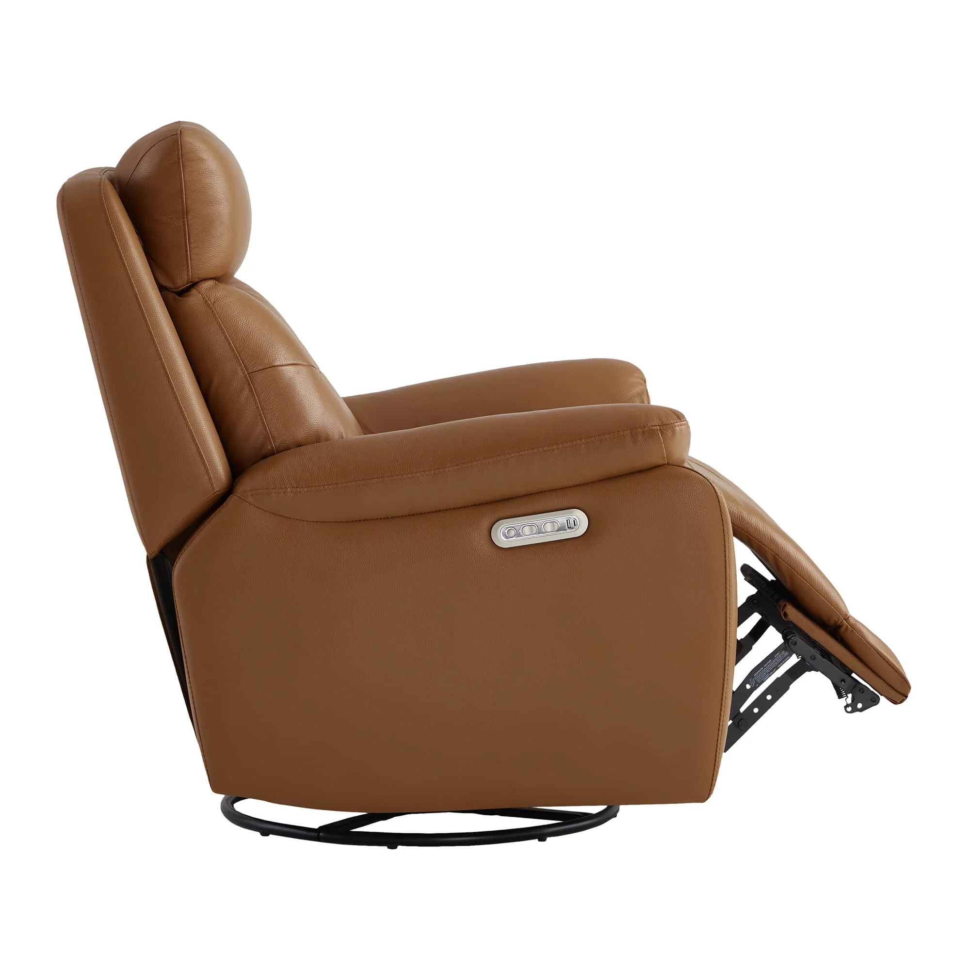 Keith Leather Swivel Glider Recliner with Power Headrest - Image 11