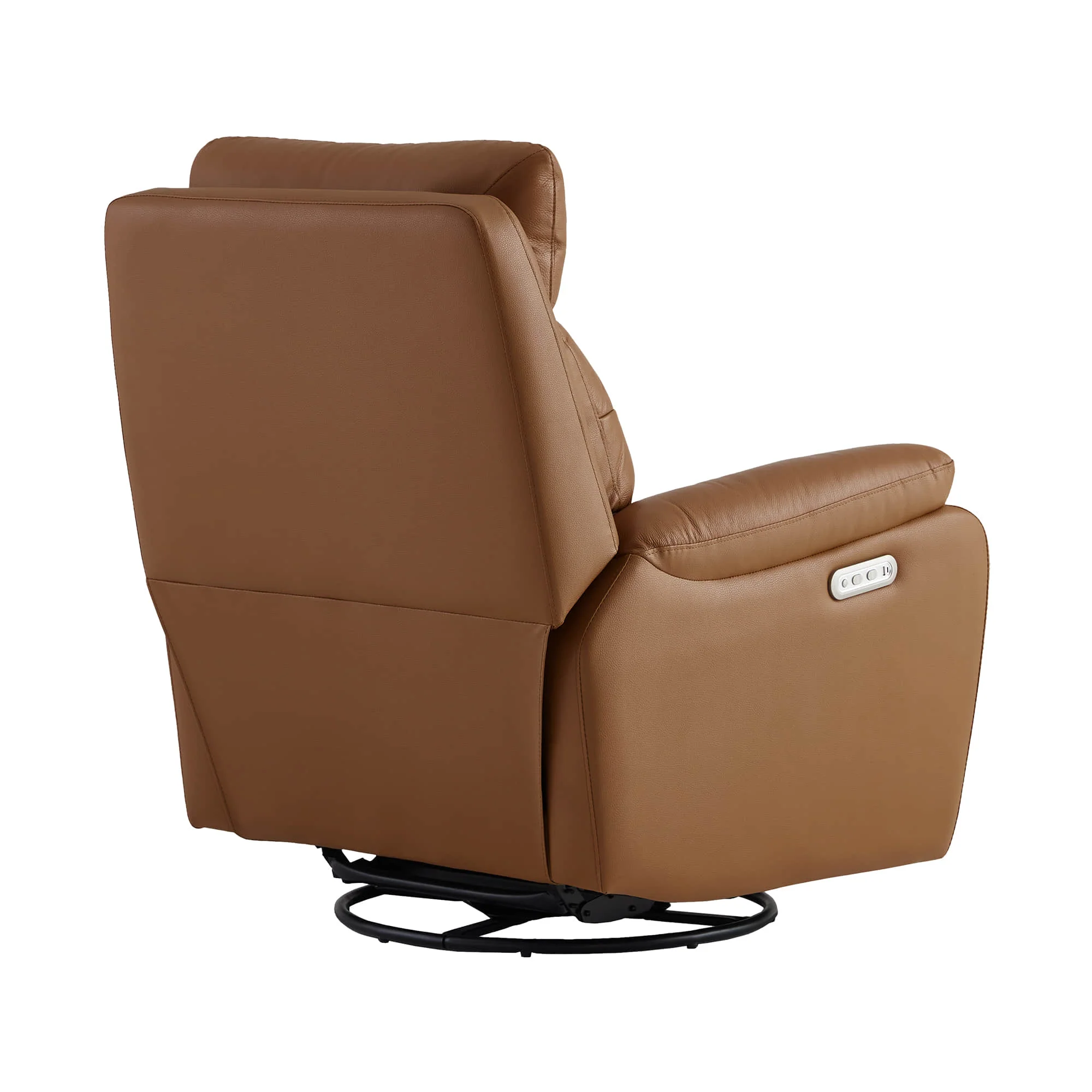 Keith Leather Swivel Glider Recliner with Power Headrest - Image 13