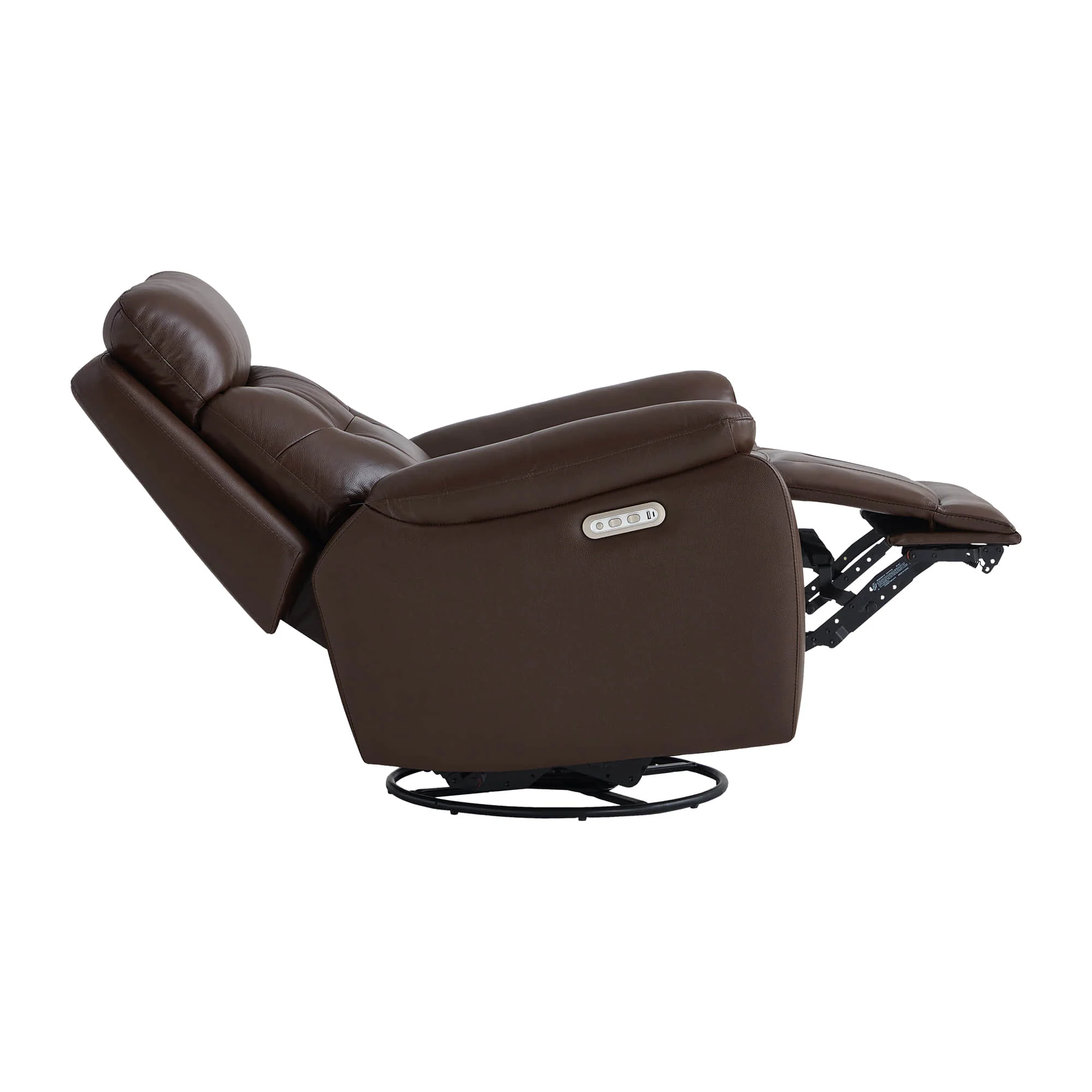 Keith Leather Swivel Glider Recliner with Power Headrest - Image 17