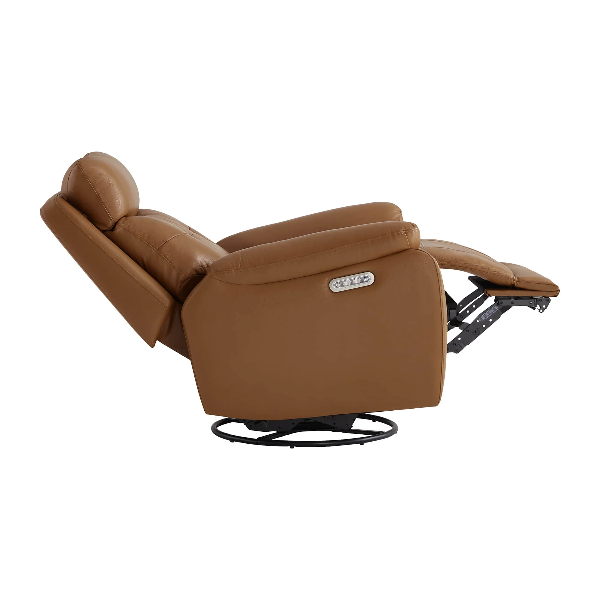 Keith Leather Swivel Glider Recliner with Power Headrest - Image 9