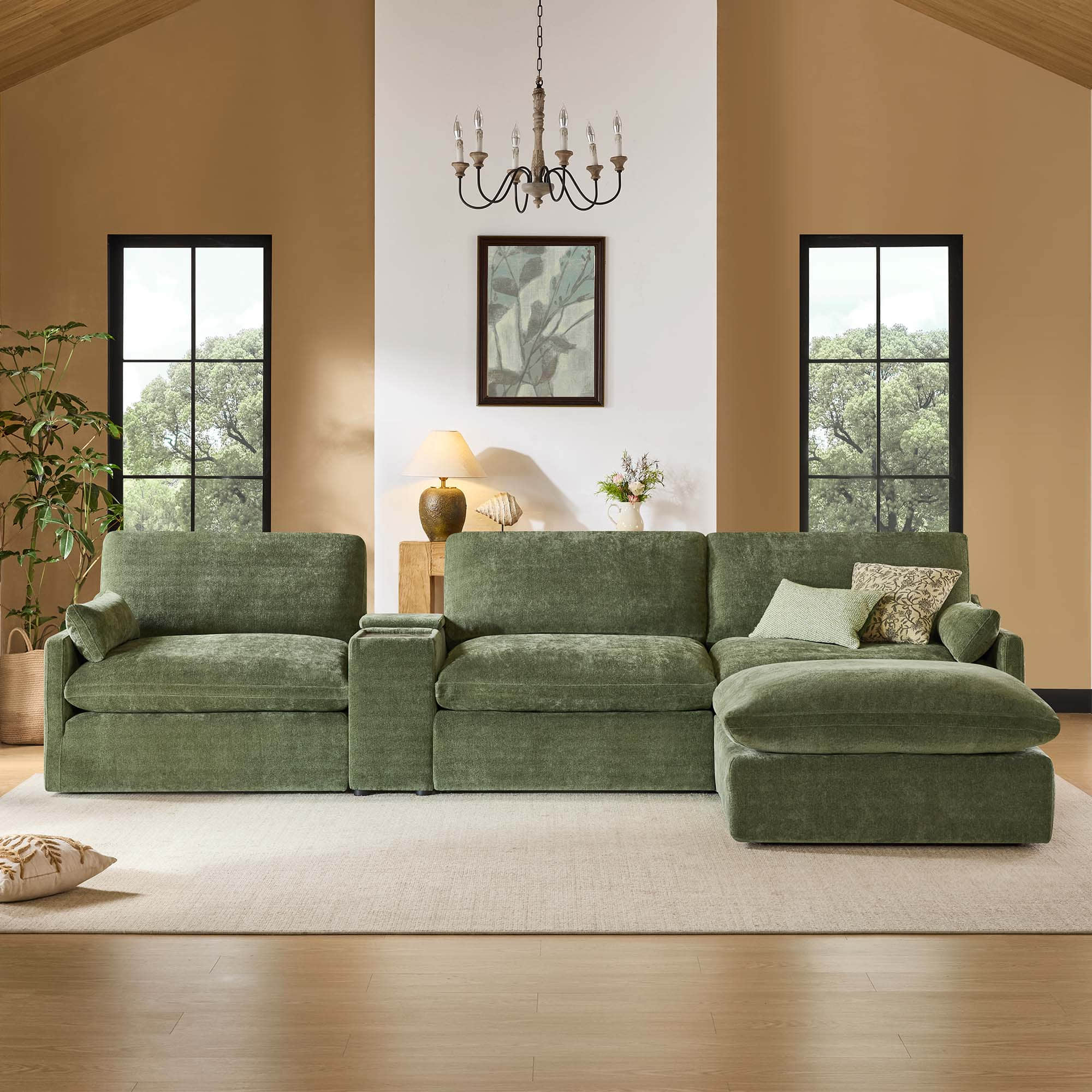 Kenna 6 Seat Modular Sofa Pit Sectional - Image 26