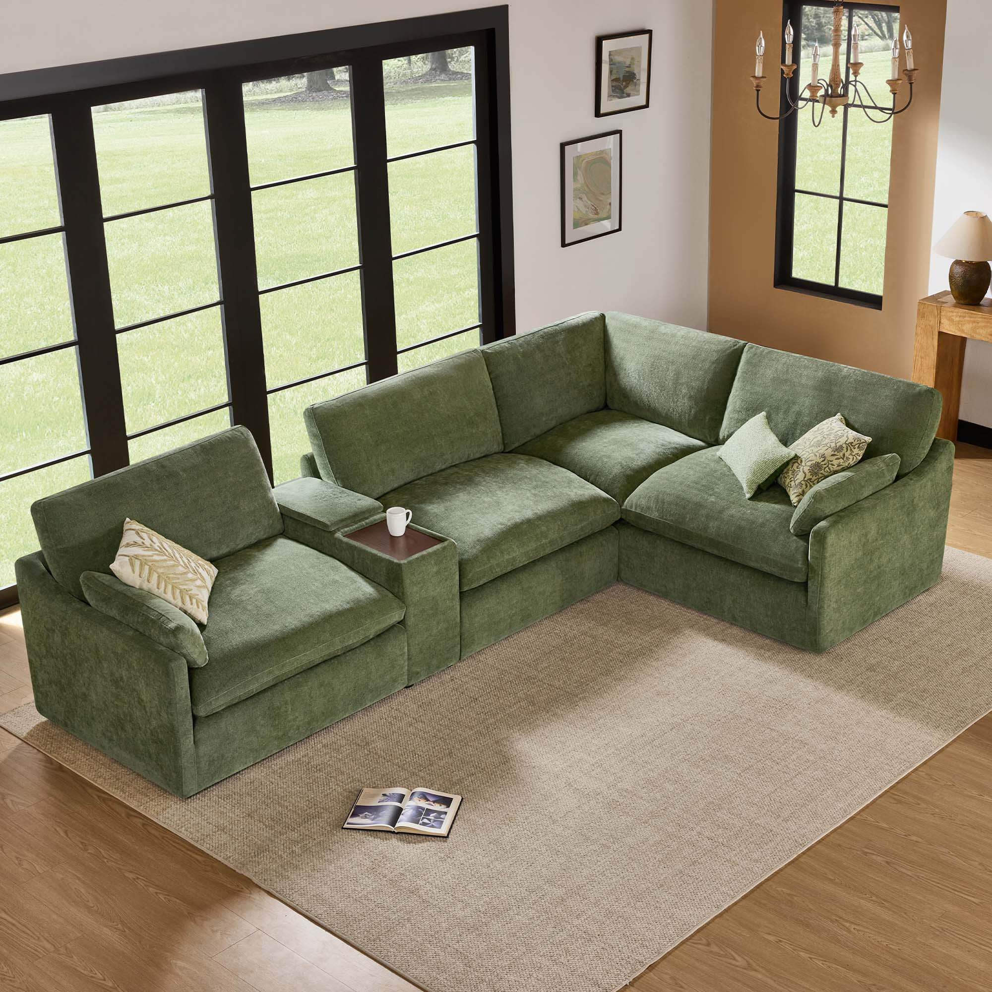 Kenna 6 Seat Modular Sofa Pit Sectional - Image 29