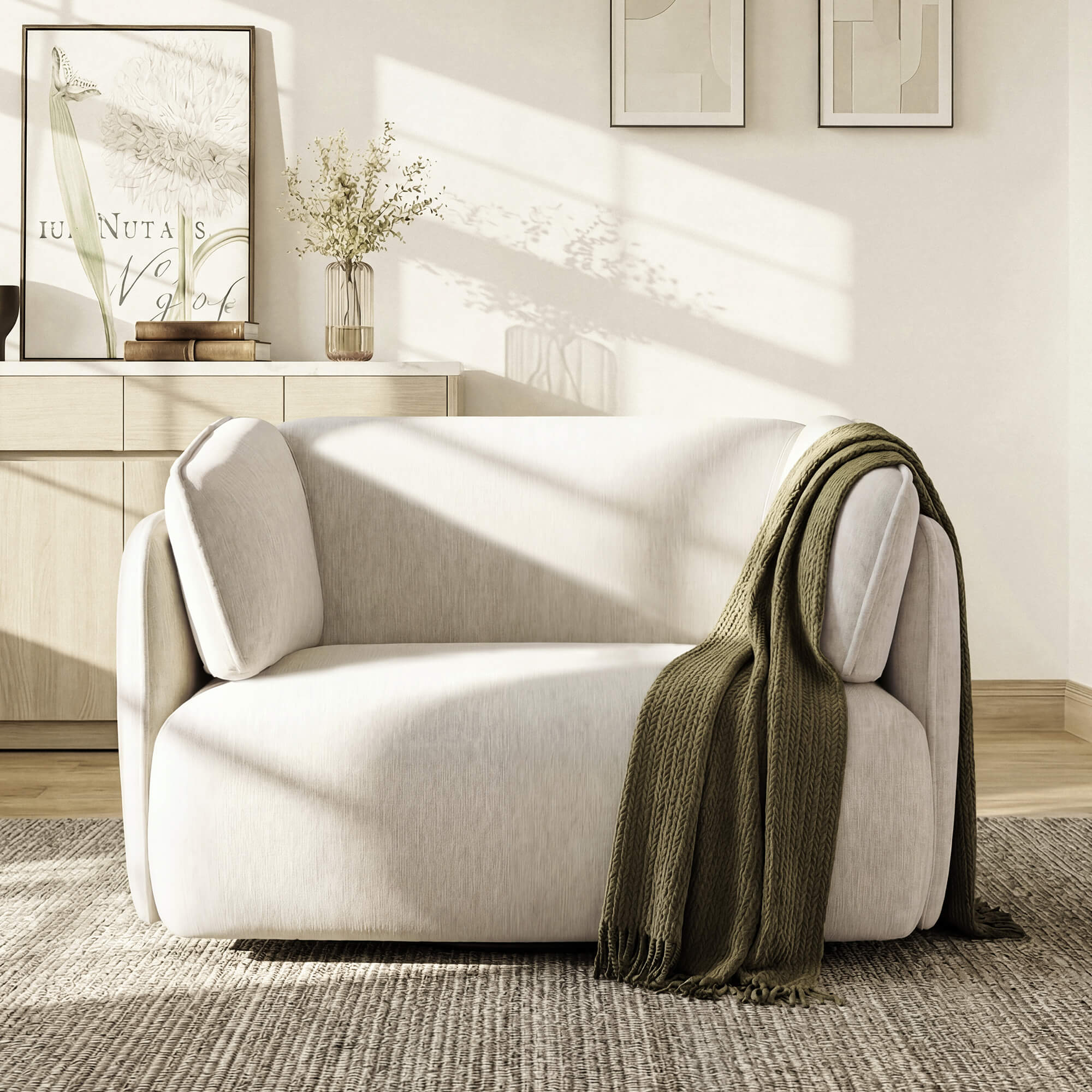 Lauren Feather Filled Swivel Oversized Armchair - Image 2