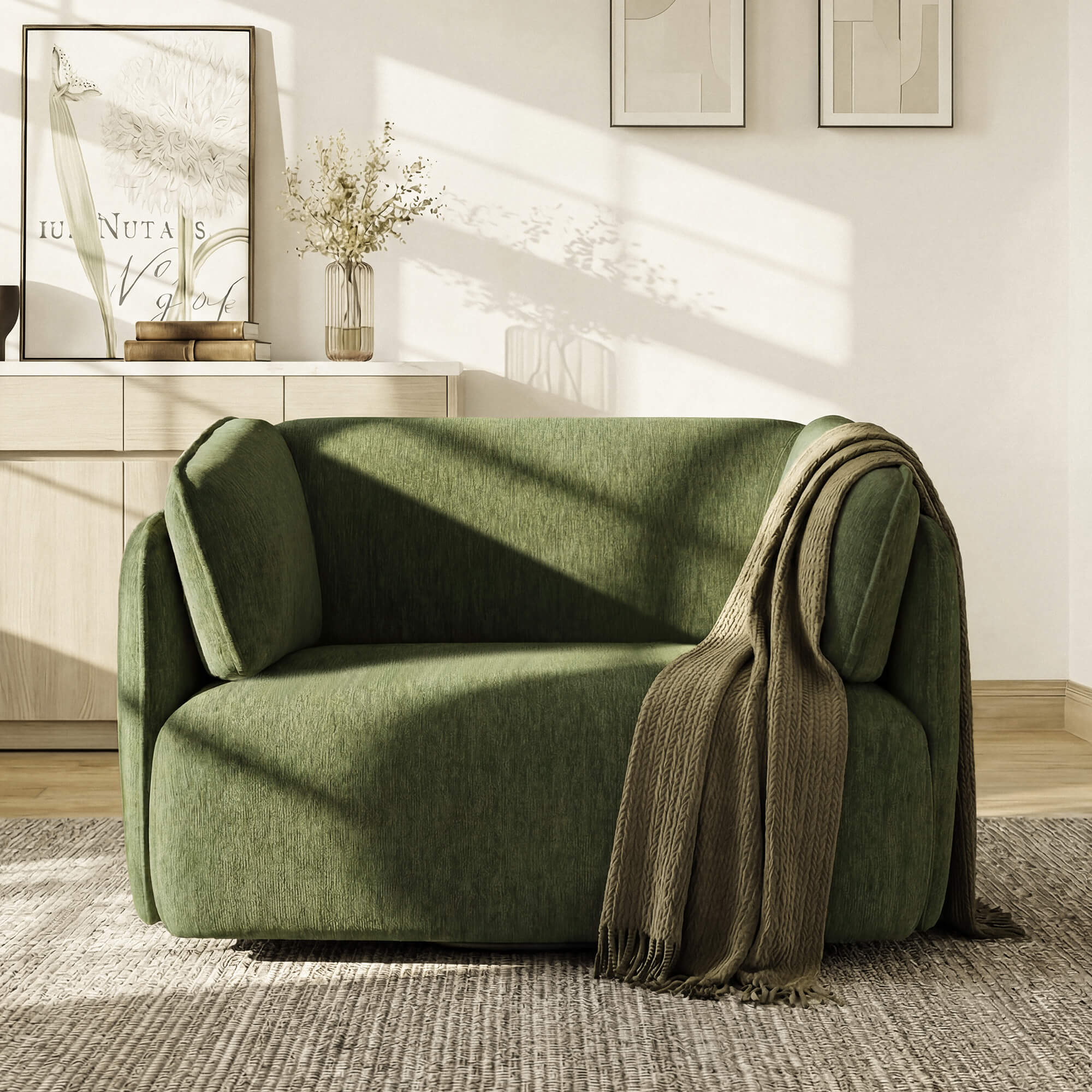 Lauren Feather Filled Swivel Oversized Armchair - Image 3