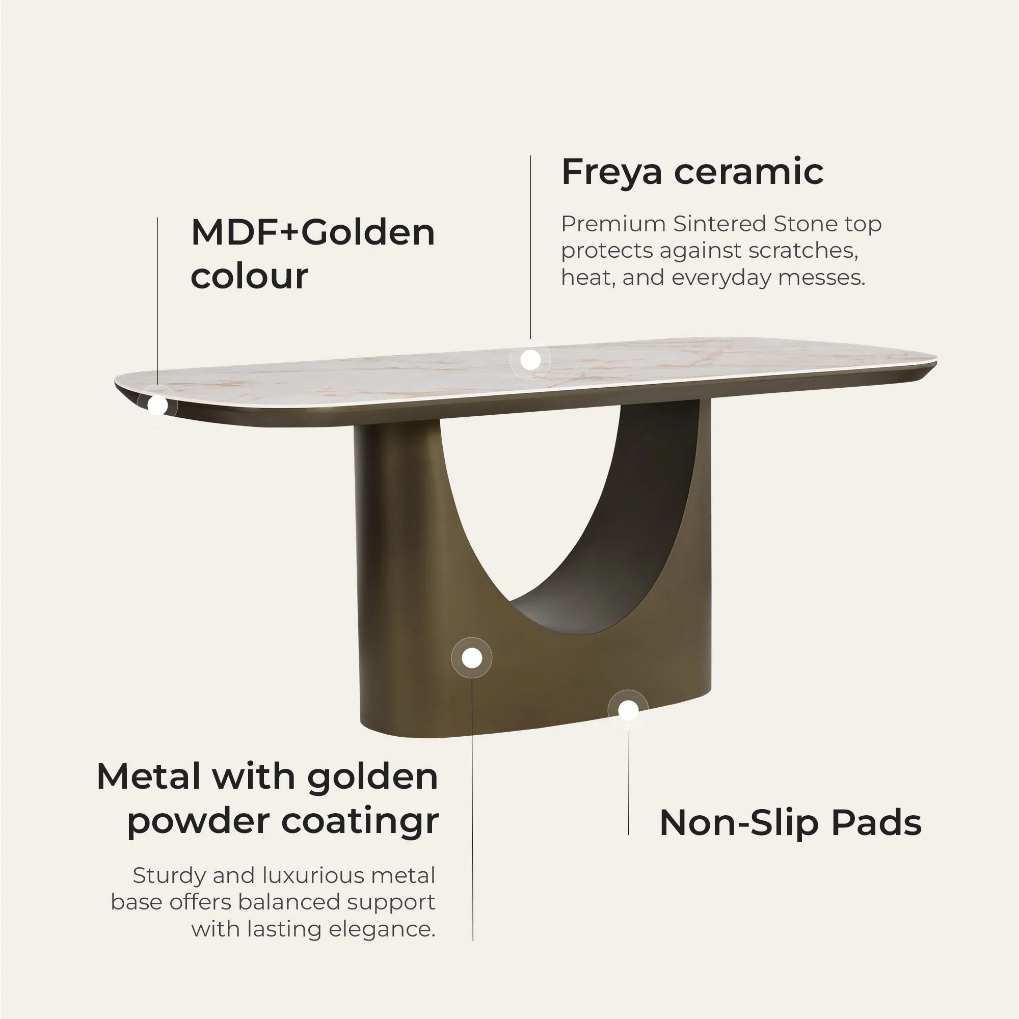 Layla - 71" Sintered Stone Dining Table Set for 4-6 - Image 14