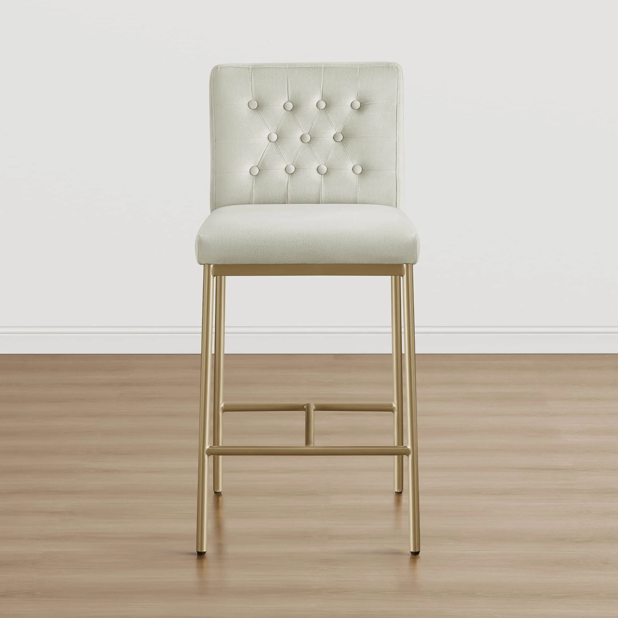 Layla Retro Tufted-design Counter Stool with Metal Base (Set of 2） - Image 10