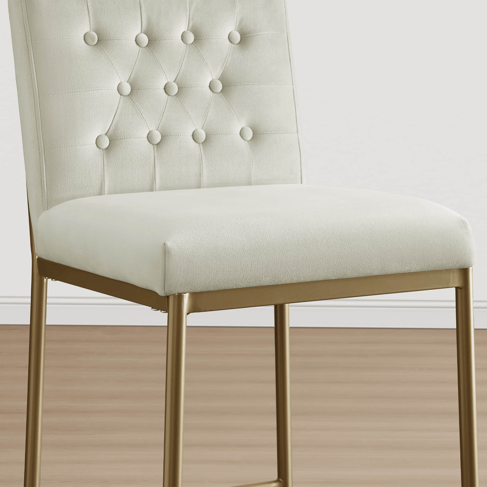 Layla Retro Tufted-design Counter Stool with Metal Base (Set of 2） - Image 16