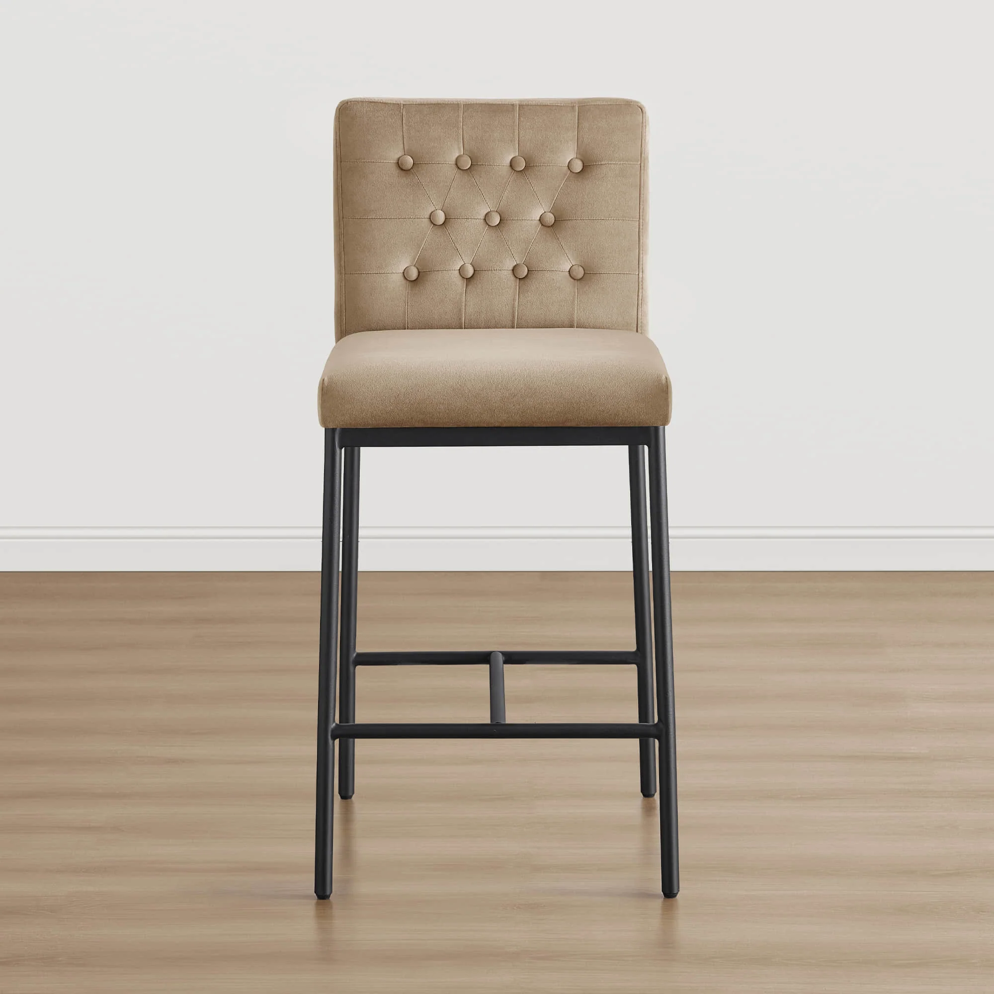 Layla Retro Tufted-design Counter Stool with Metal Base (Set of 2） - Image 18
