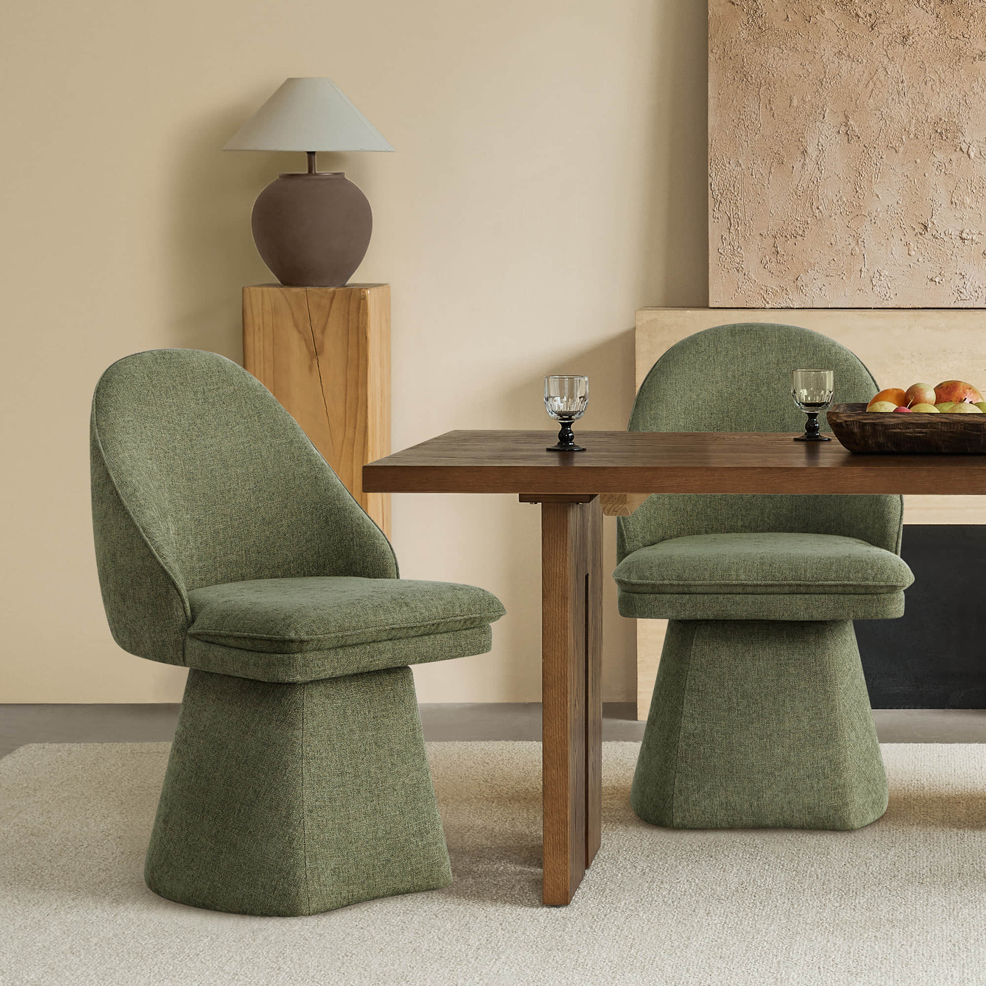 Leda Upholstered Swivel Dining Chair - Image 6