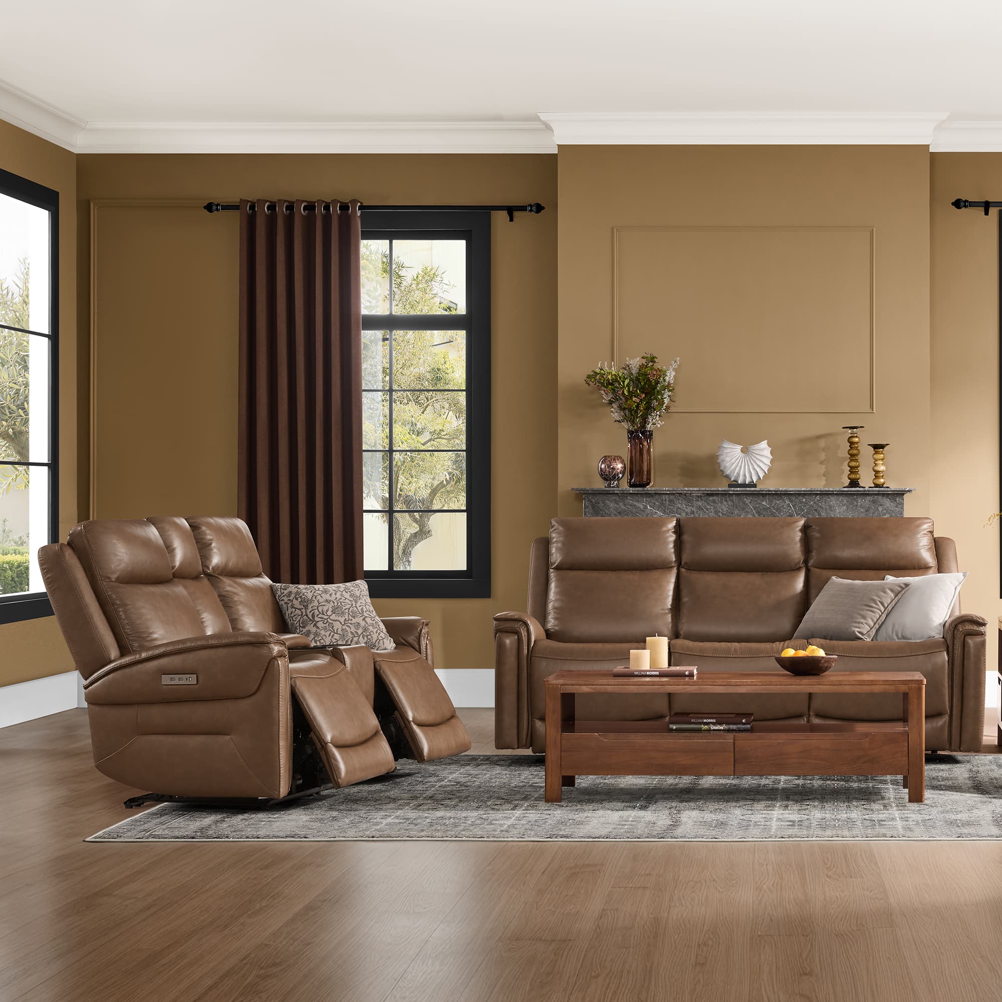 Leif Modern Top-Grain Leather Super Zero Gravity Reclining Sofa - Image 18