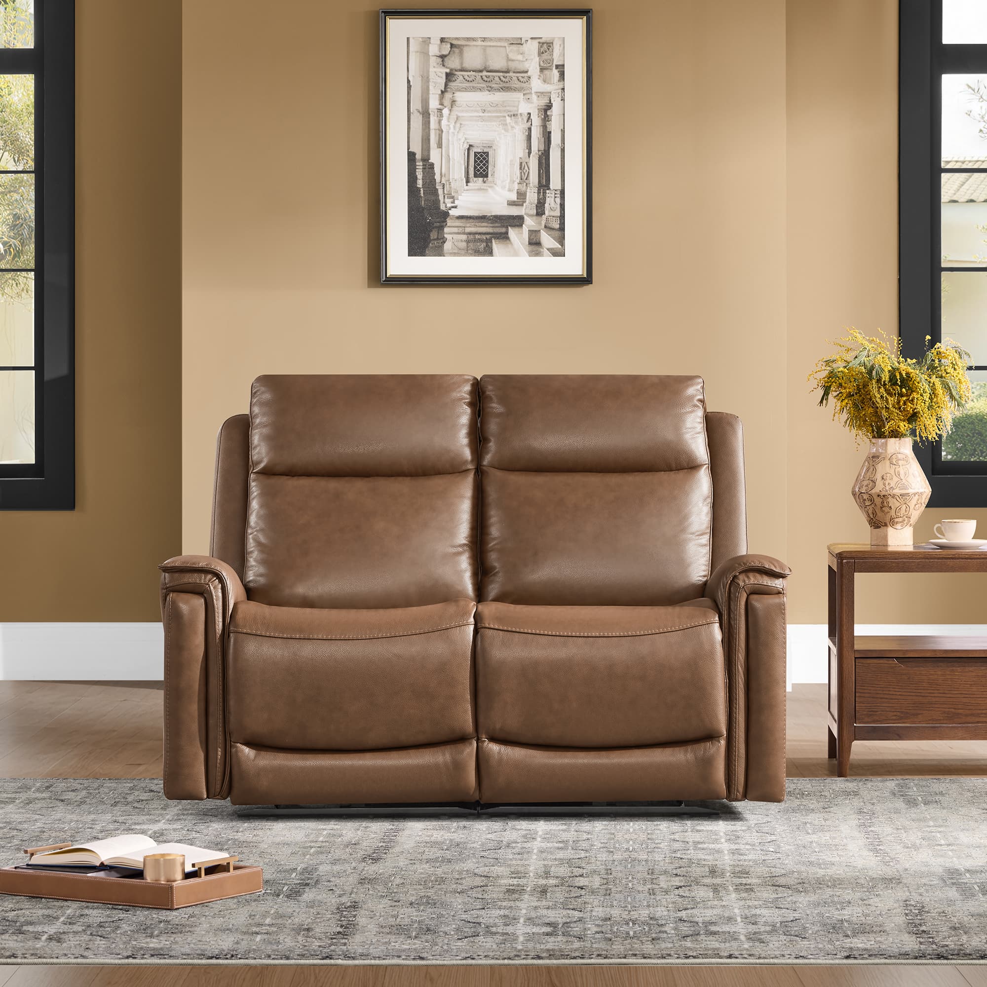 Leif Modern Top-Grain Leather Super Zero Gravity Reclining Sofa - Image 5