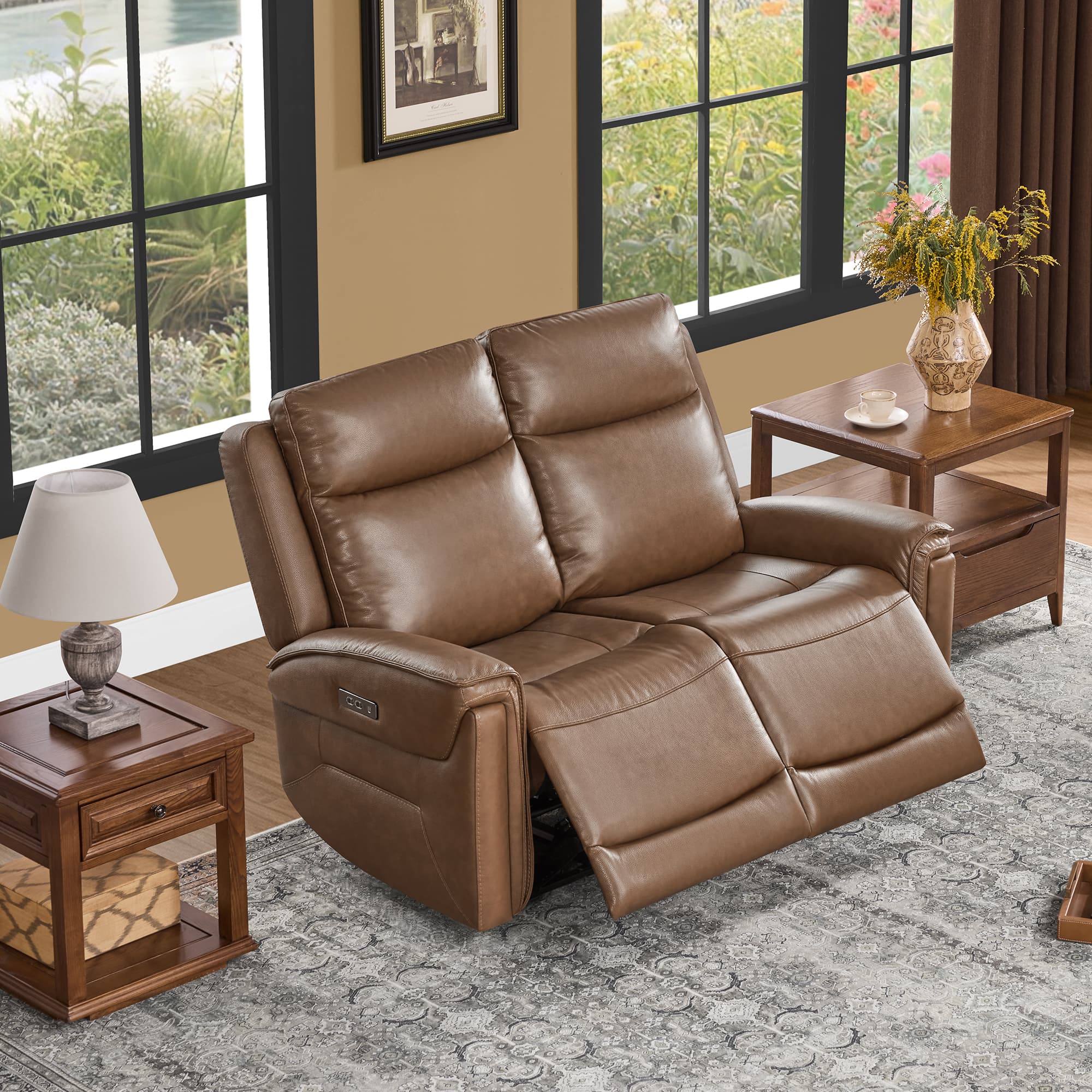 Leif Modern Top-Grain Leather Super Zero Gravity Reclining Sofa - Image 7