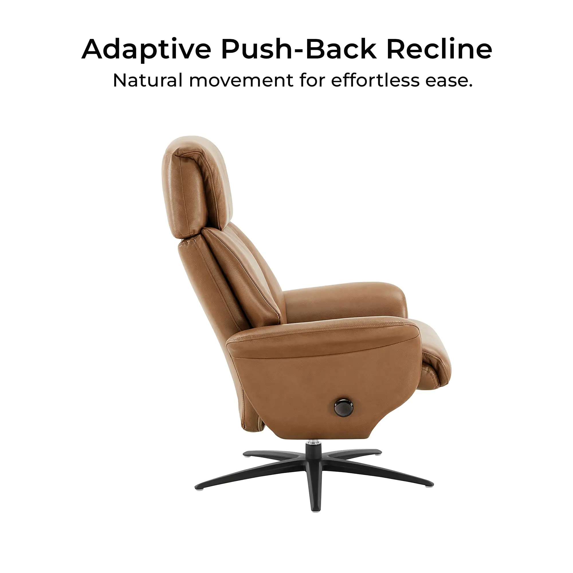 Leslie Genuine Leather Swivel Reclining Chair & Ottoman - Image 119