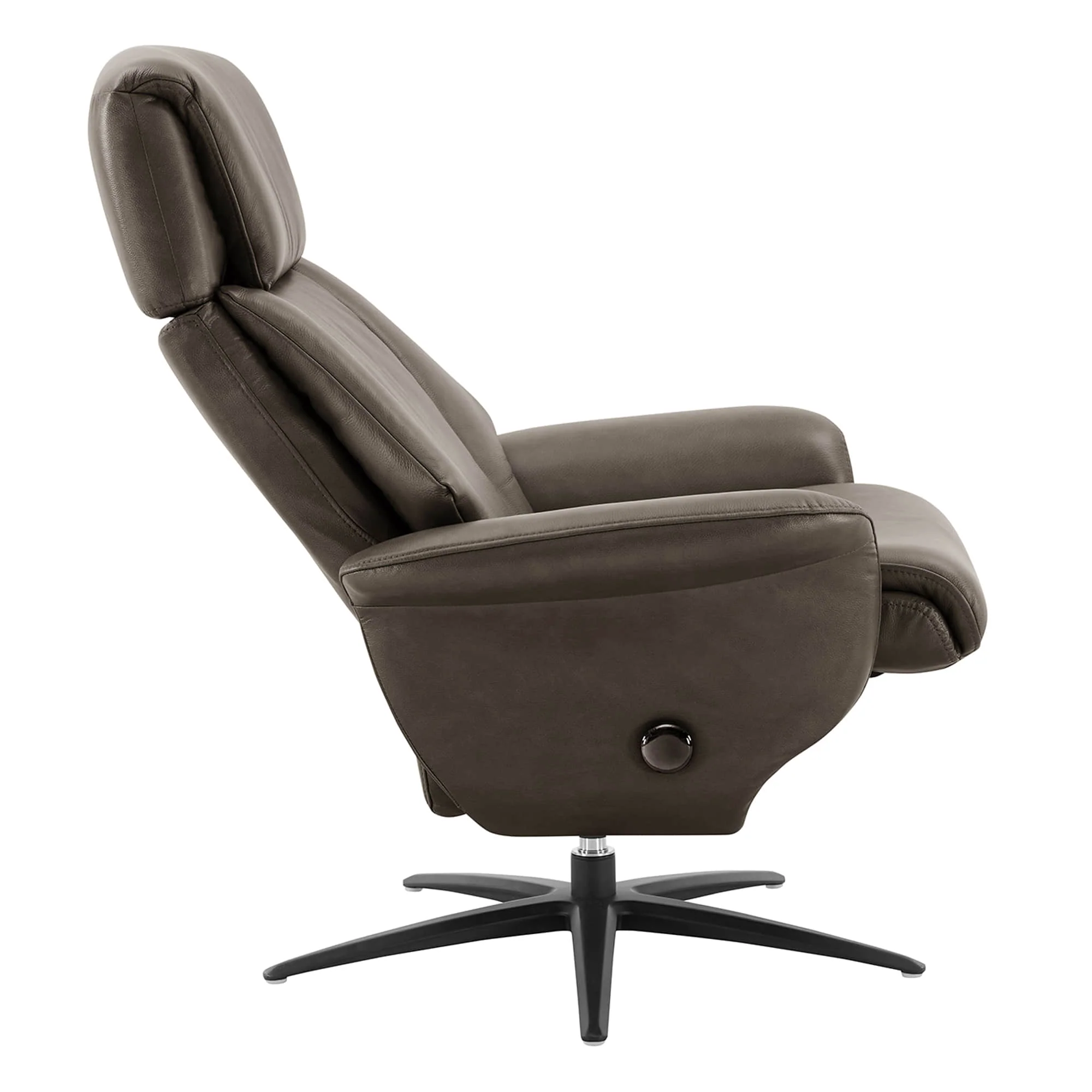Leslie Genuine Leather Swivel Reclining Chair & Ottoman - Image 16