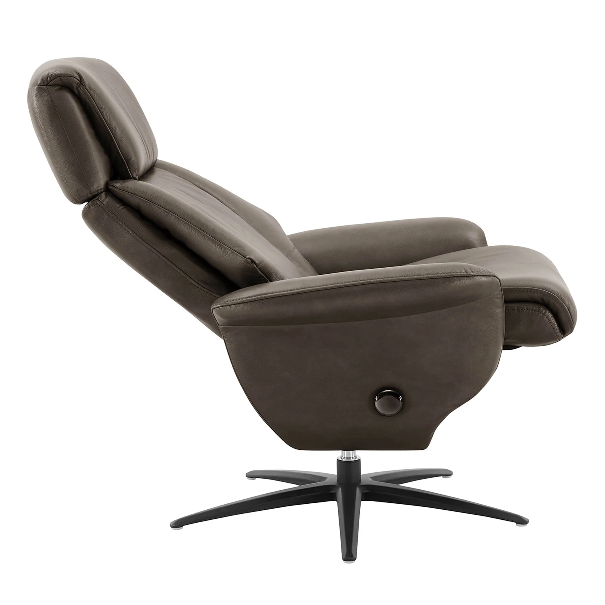 Leslie Genuine Leather Swivel Reclining Chair & Ottoman - Image 17