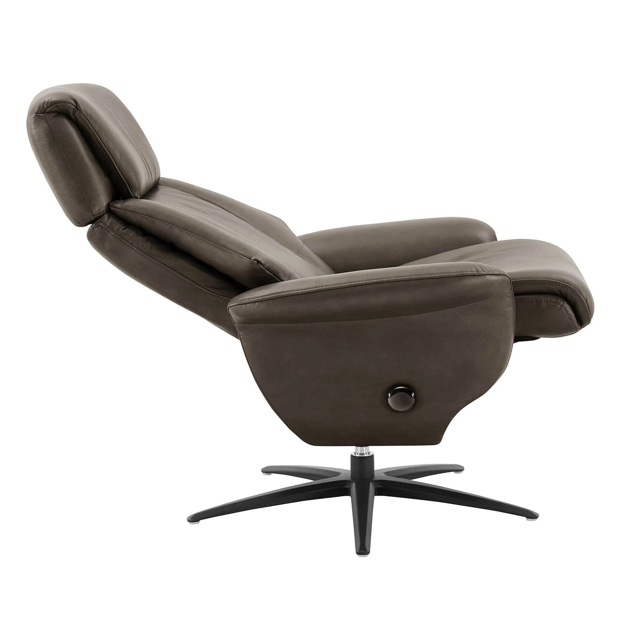 Leslie Genuine Leather Swivel Reclining Chair & Ottoman - Image 19