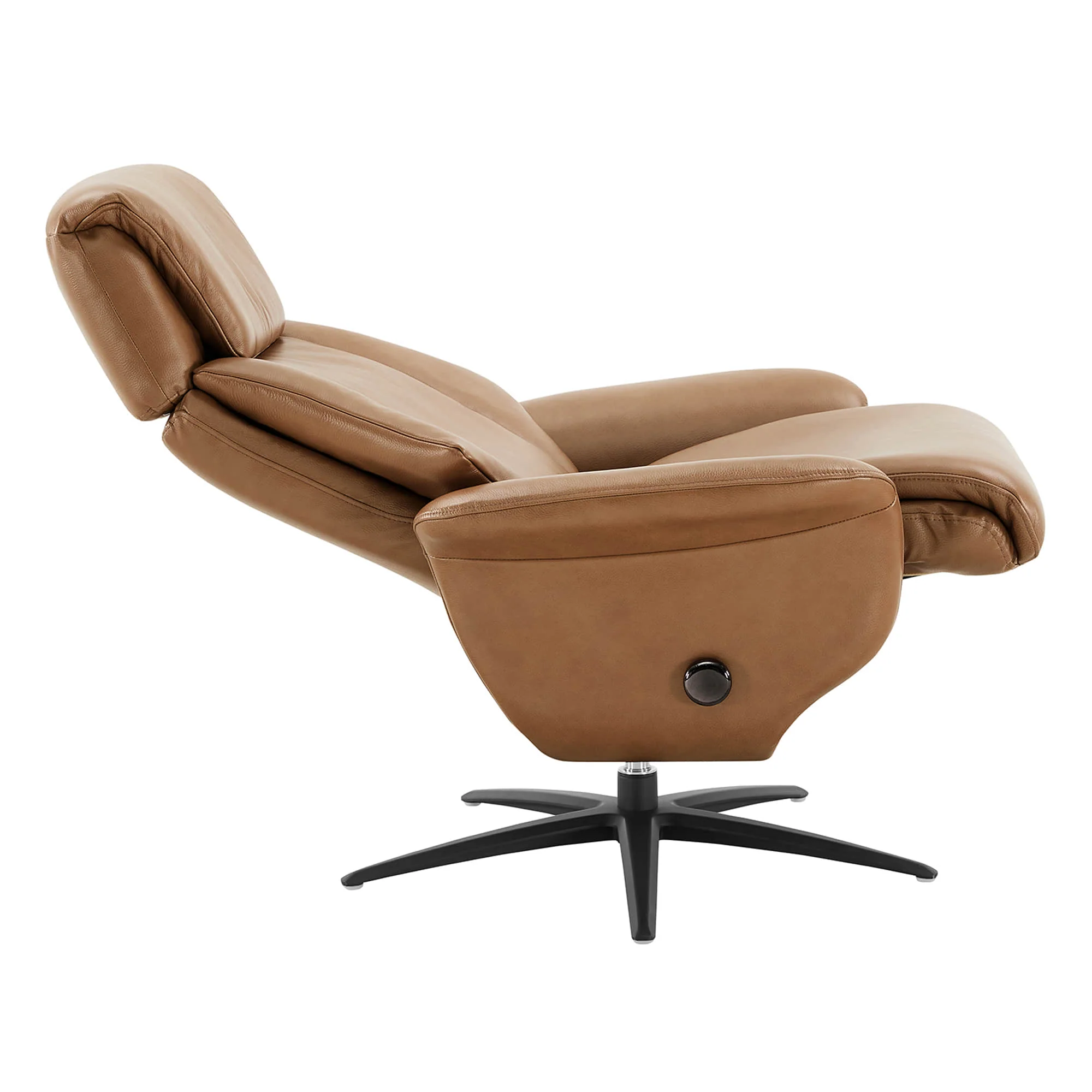 Leslie Genuine Leather Swivel Reclining Chair & Ottoman - Image 30