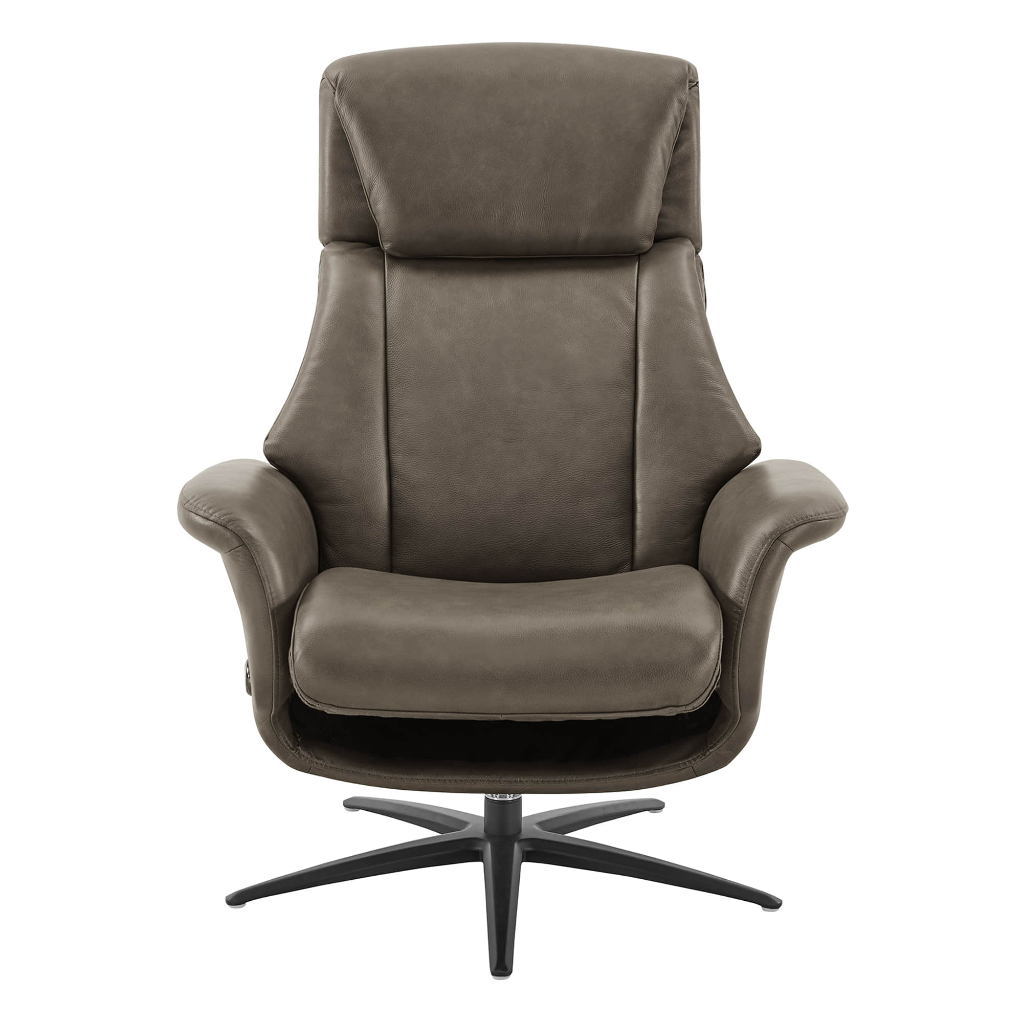 Leslie Genuine Leather Swivel Reclining Chair & Ottoman - Image 44