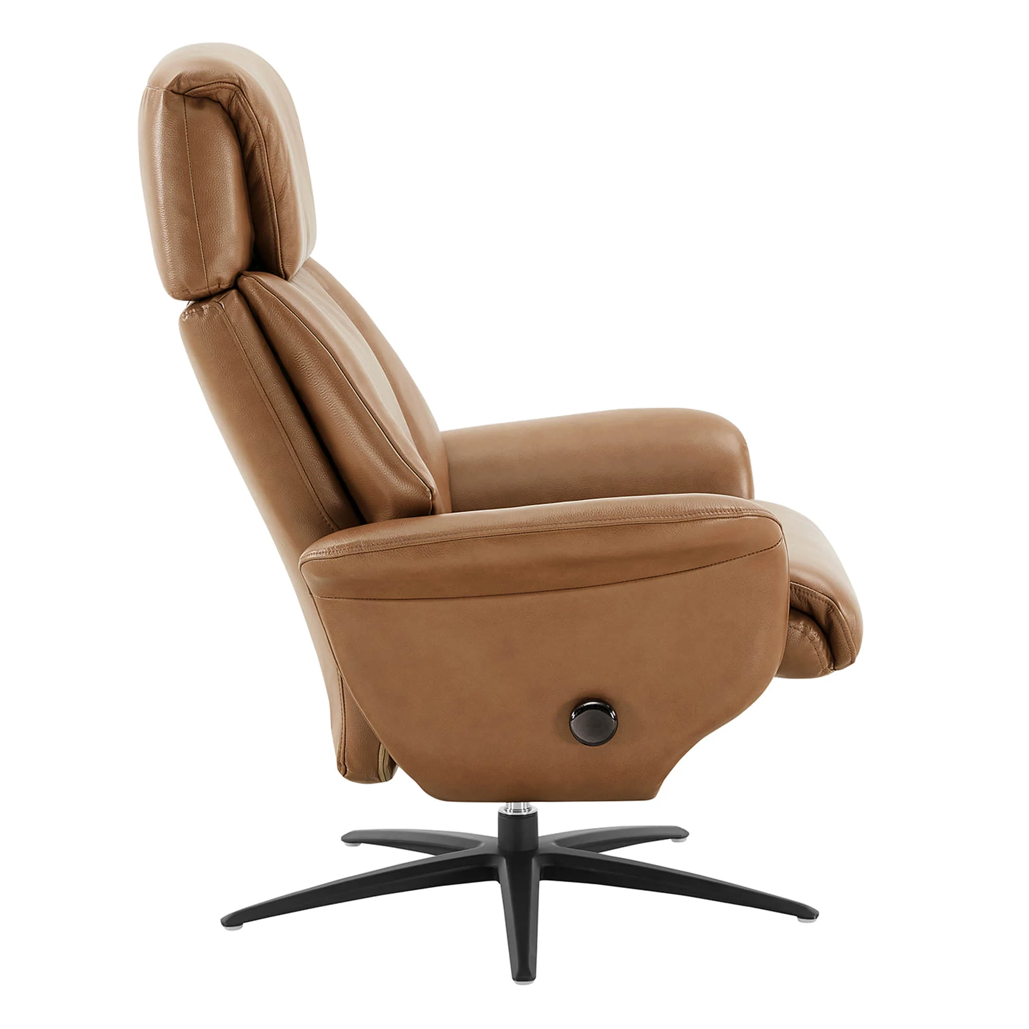 Leslie Genuine Leather Swivel Reclining Chair & Ottoman - Image 45