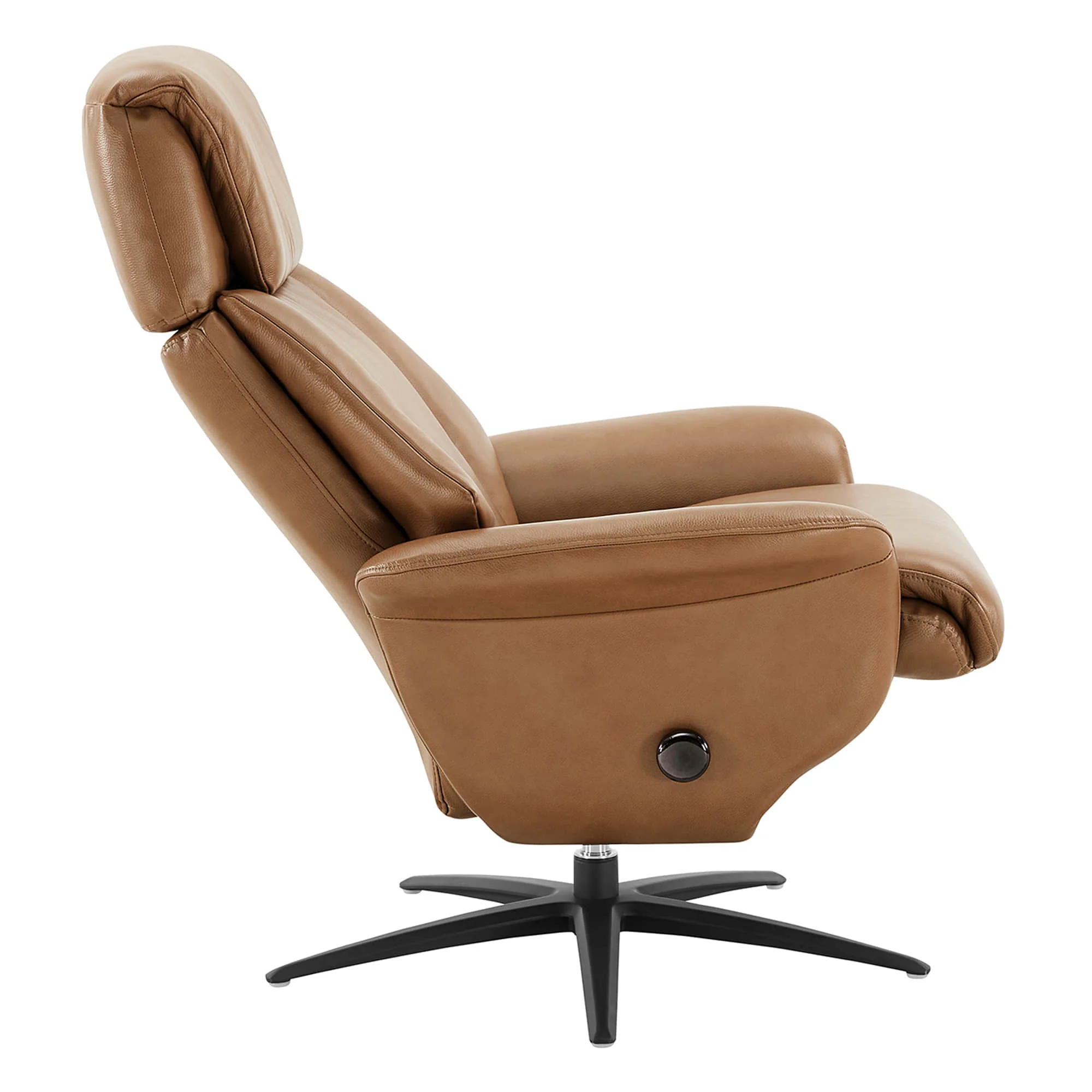 Leslie Genuine Leather Swivel Reclining Chair & Ottoman - Image 46