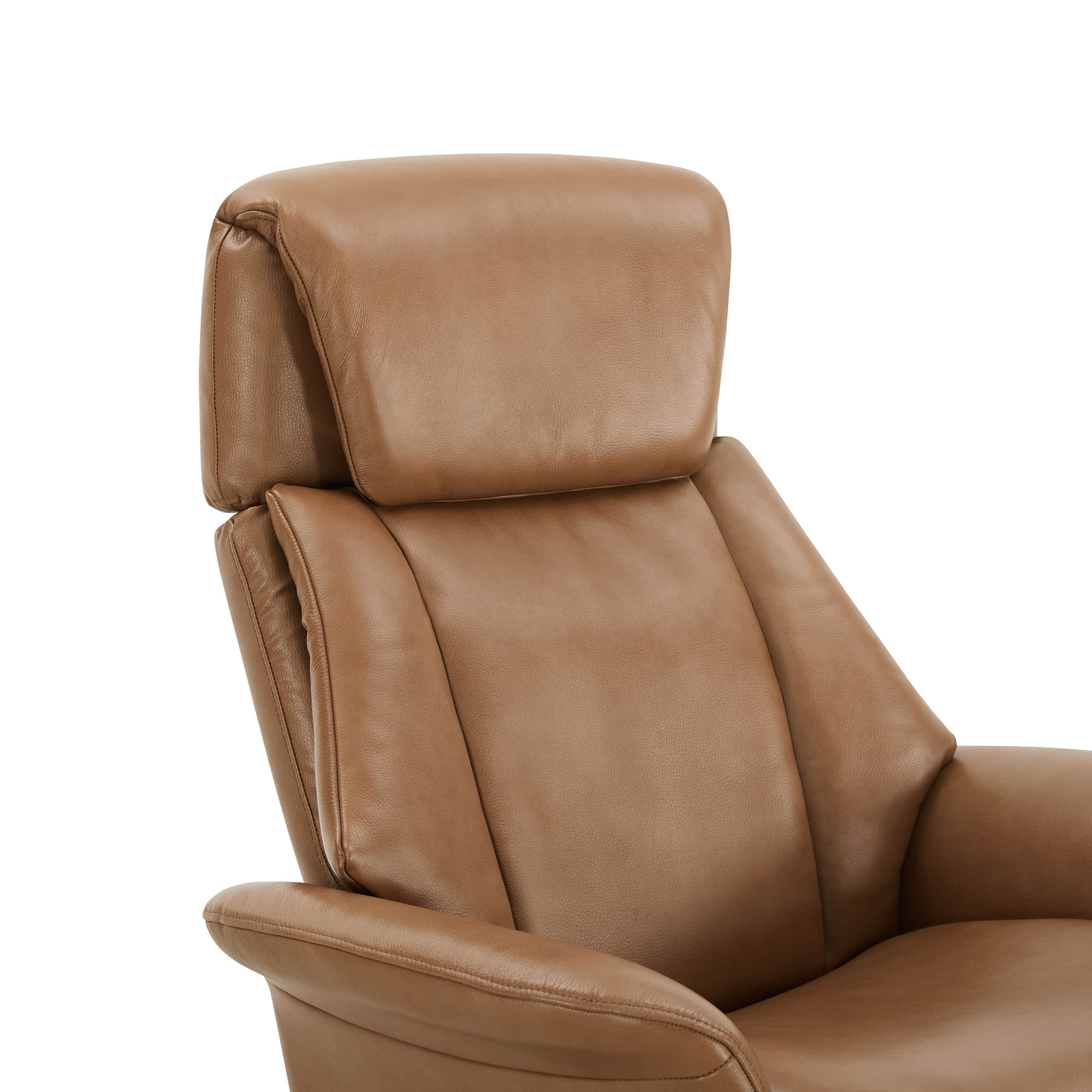 Leslie Genuine Leather Swivel Reclining Chair & Ottoman - Image 48