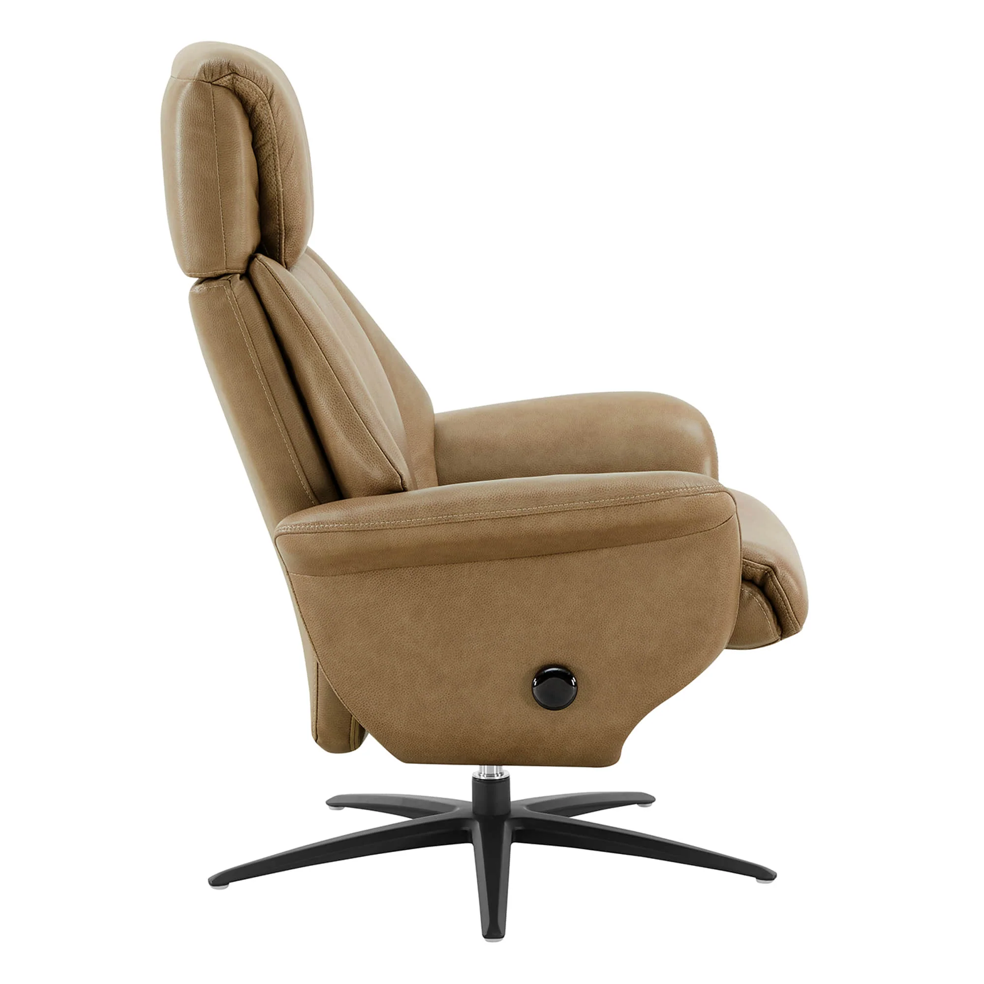 Leslie Genuine Leather Swivel Reclining Chair & Ottoman - Image 53