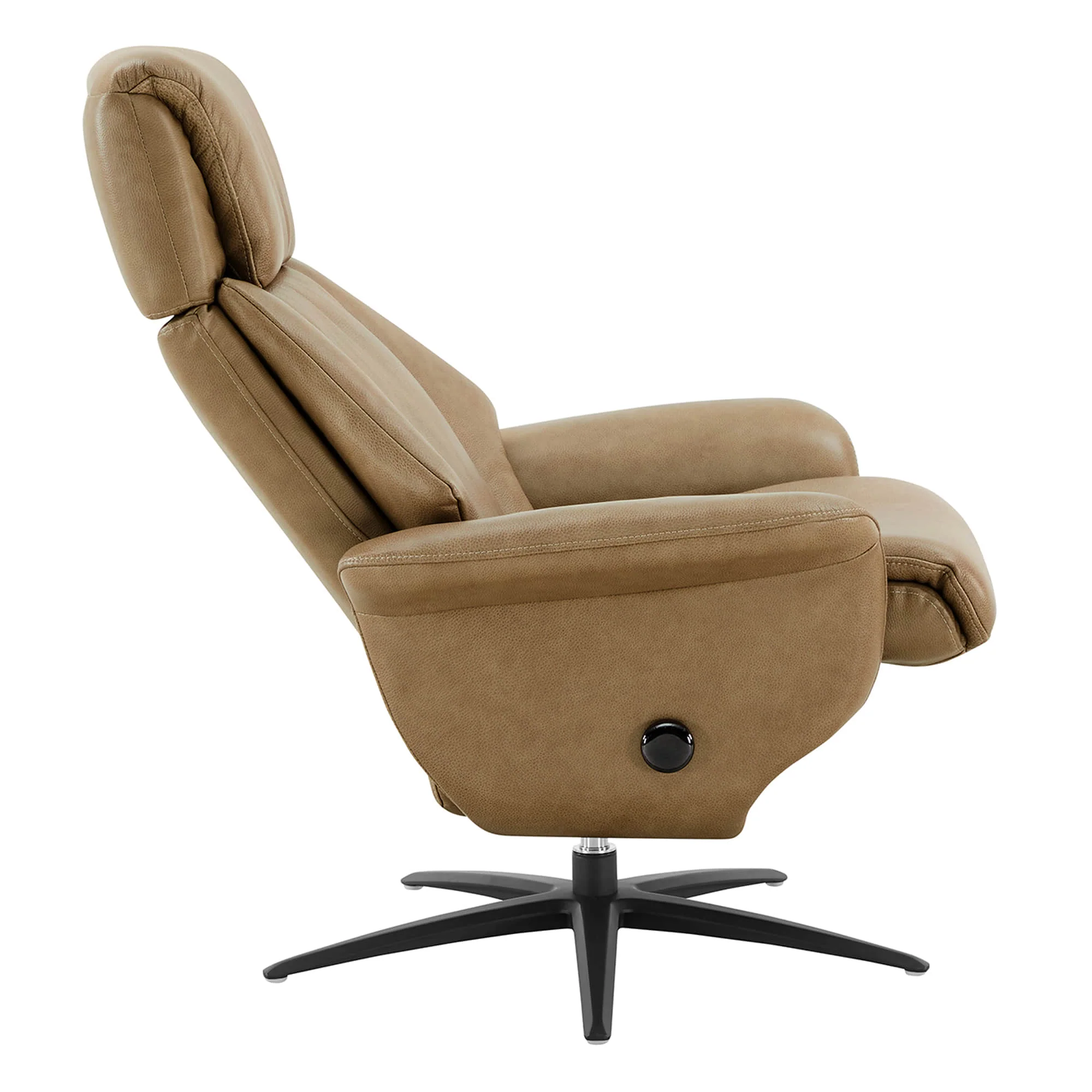 Leslie Genuine Leather Swivel Reclining Chair & Ottoman - Image 54