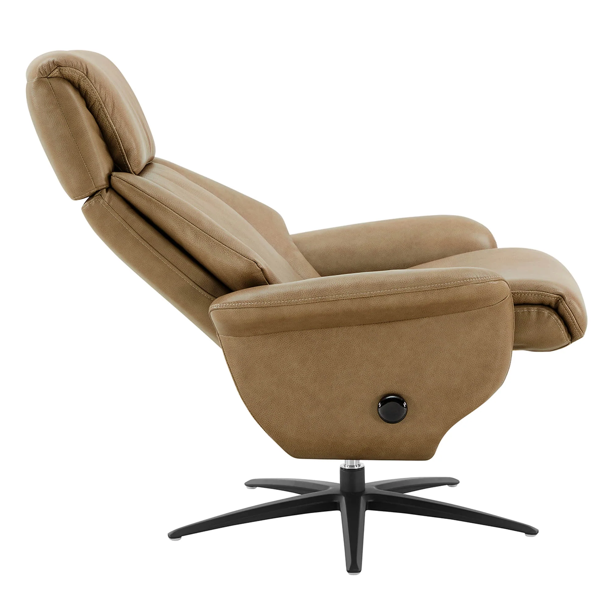 Leslie Genuine Leather Swivel Reclining Chair & Ottoman - Image 55