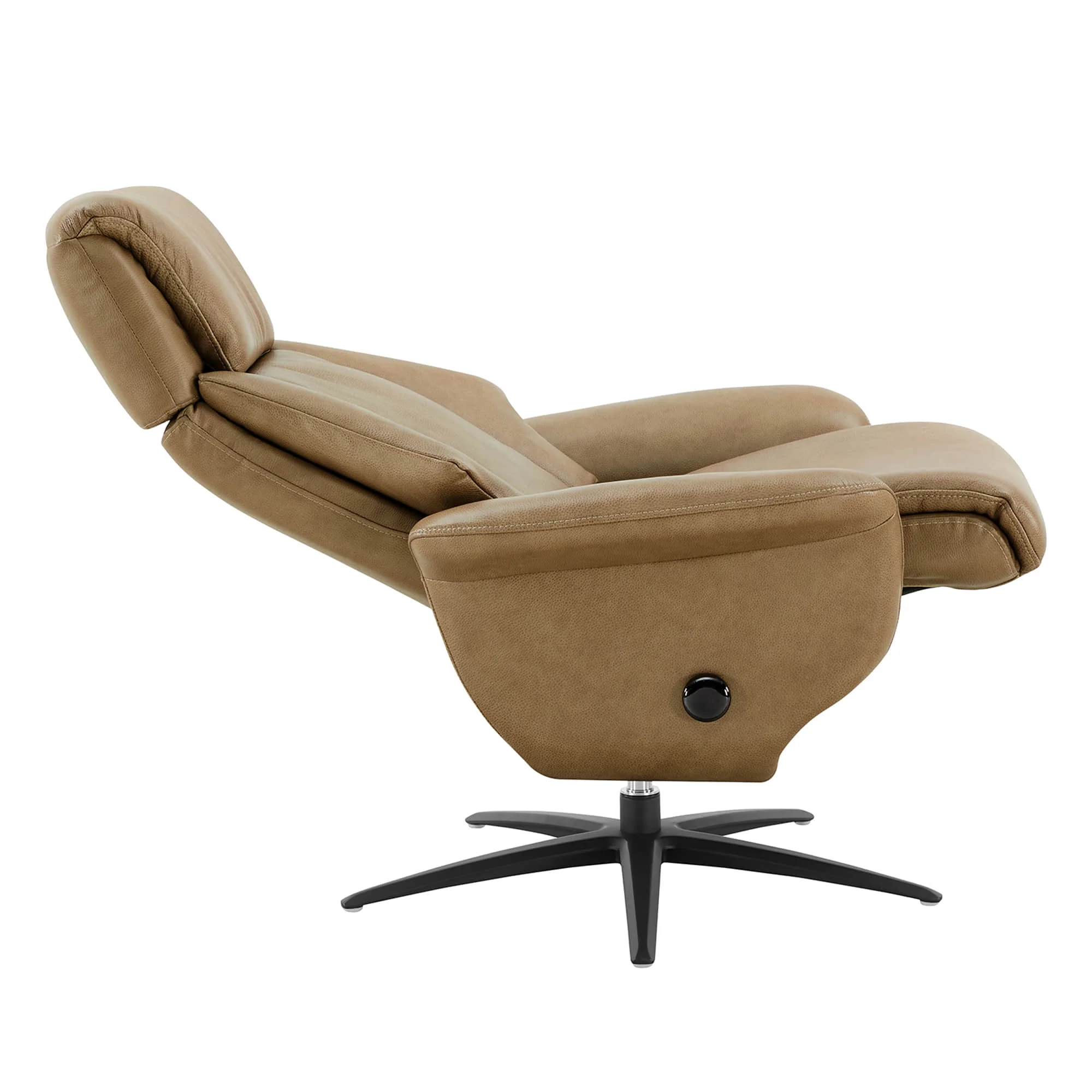 Leslie Genuine Leather Swivel Reclining Chair & Ottoman - Image 56