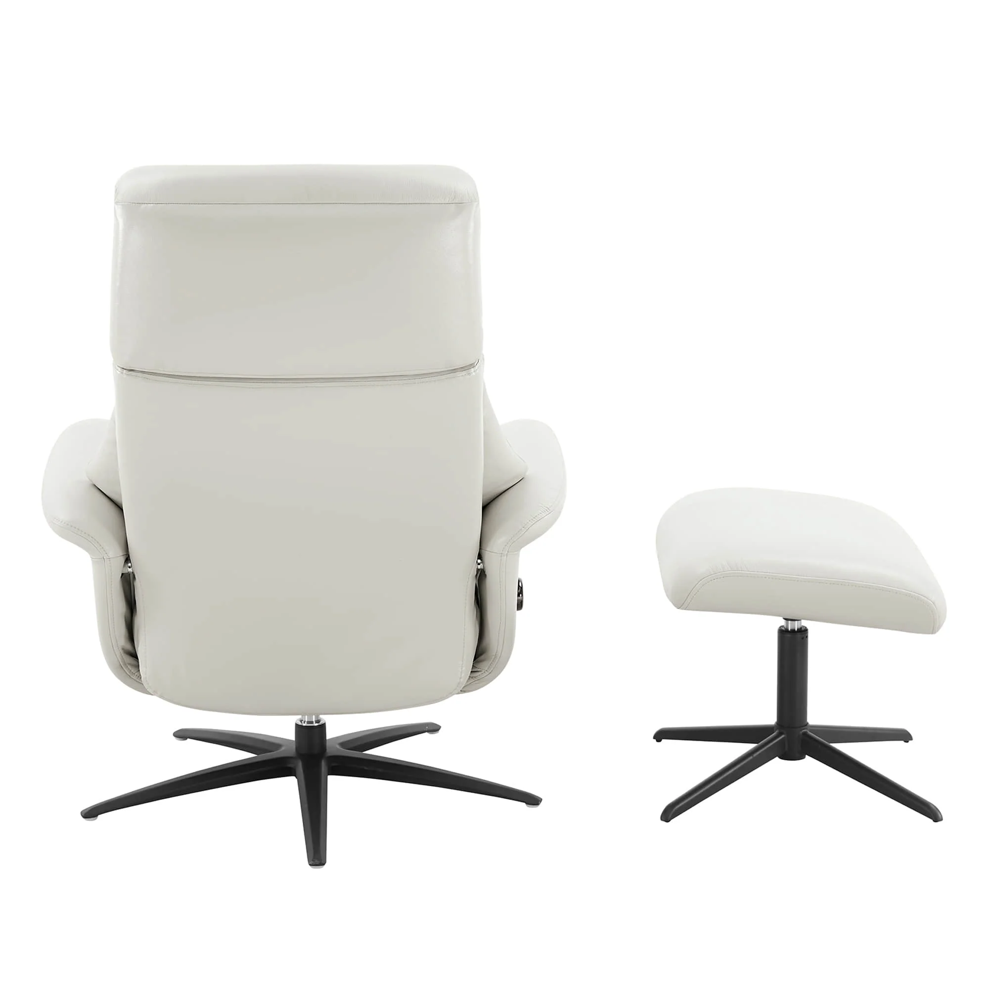 Leslie Genuine Leather Swivel Reclining Chair & Ottoman - Image 77