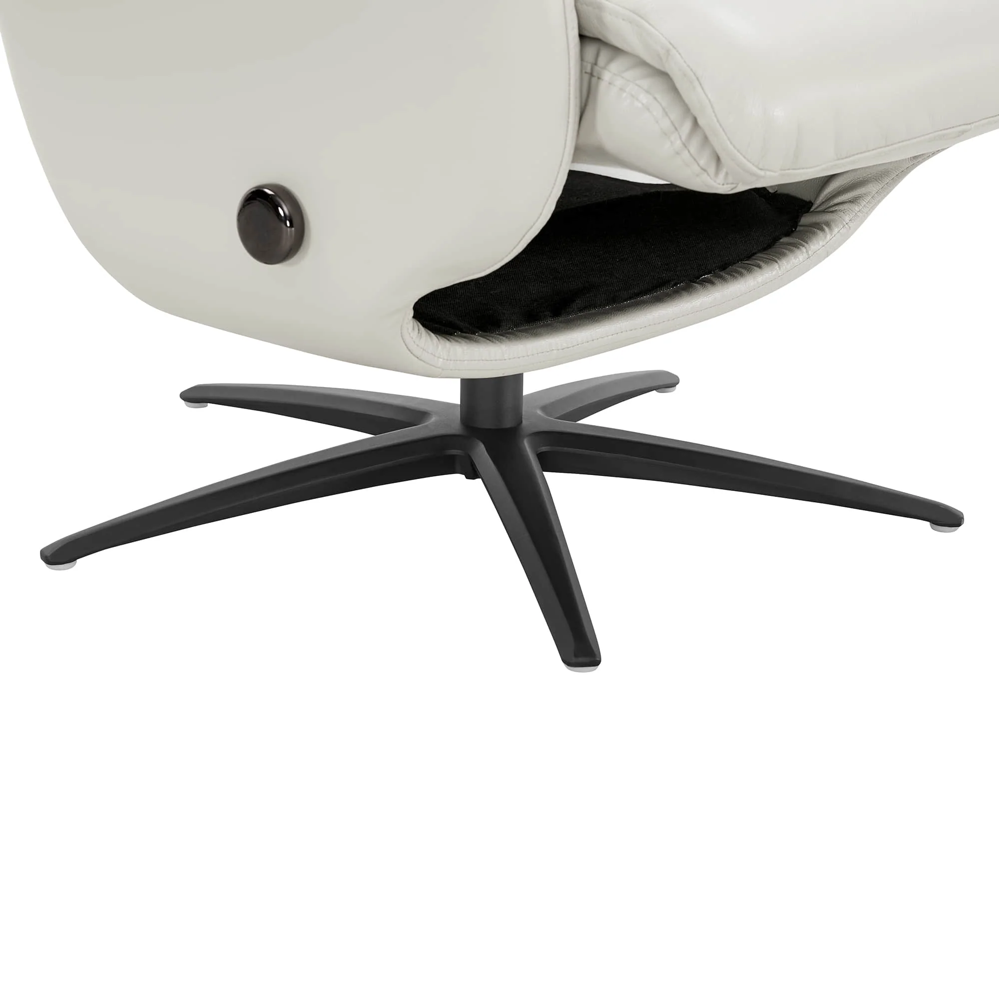 Leslie Genuine Leather Swivel Reclining Chair & Ottoman - Image 84