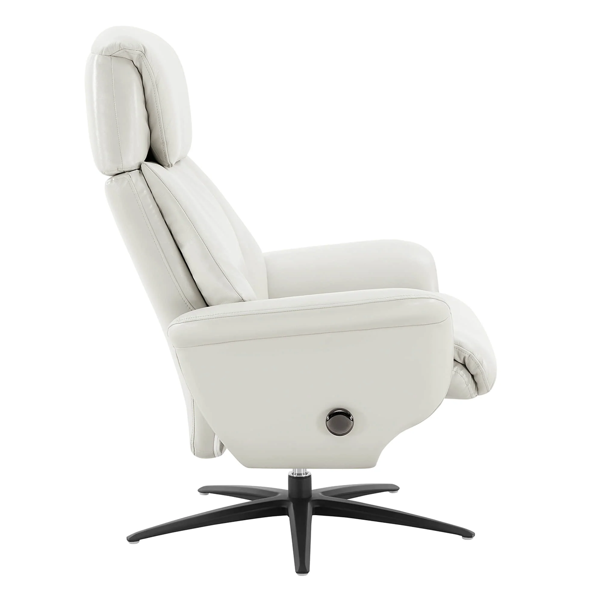 Leslie Genuine Leather Swivel Reclining Chair & Ottoman - Image 88