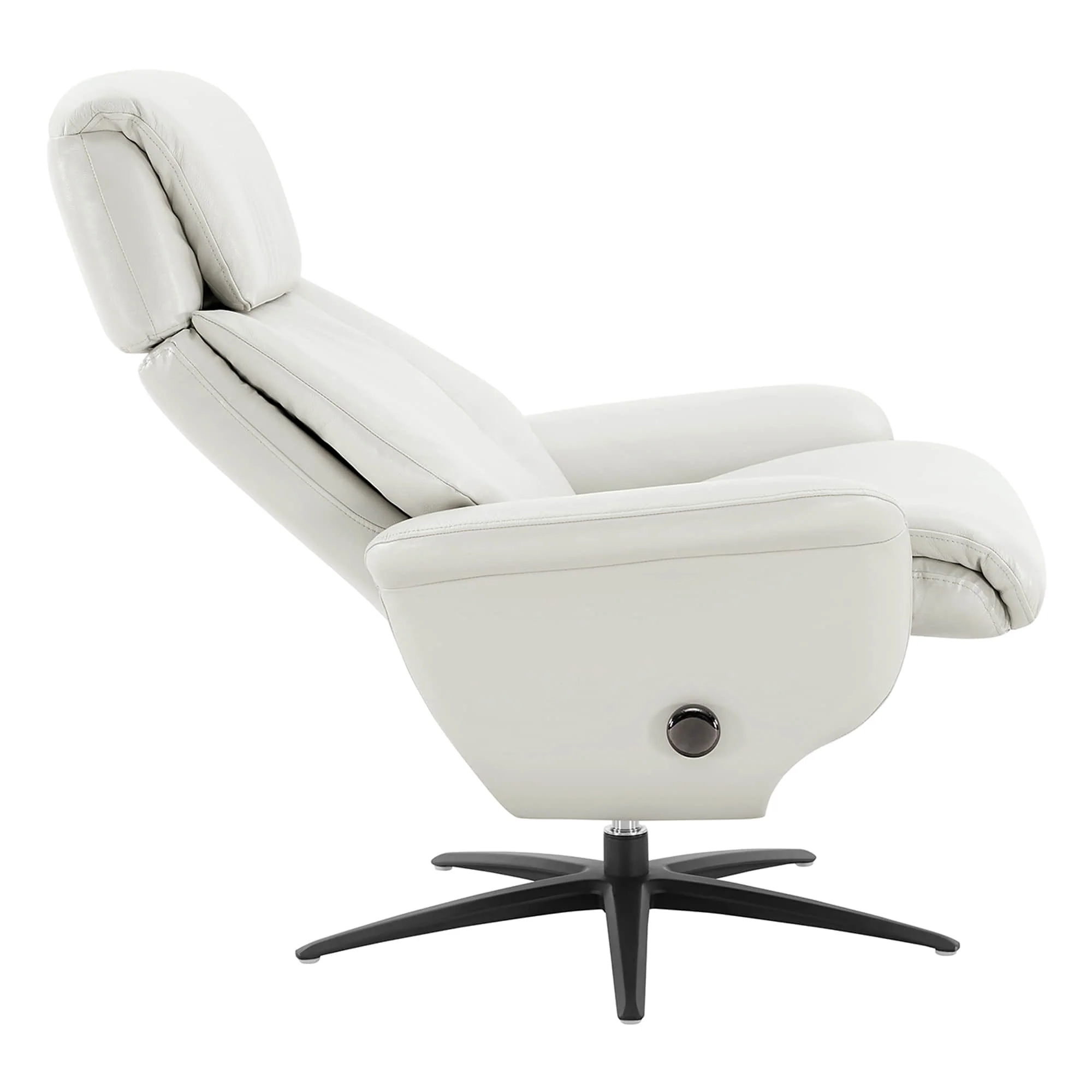 Leslie Genuine Leather Swivel Reclining Chair & Ottoman - Image 91