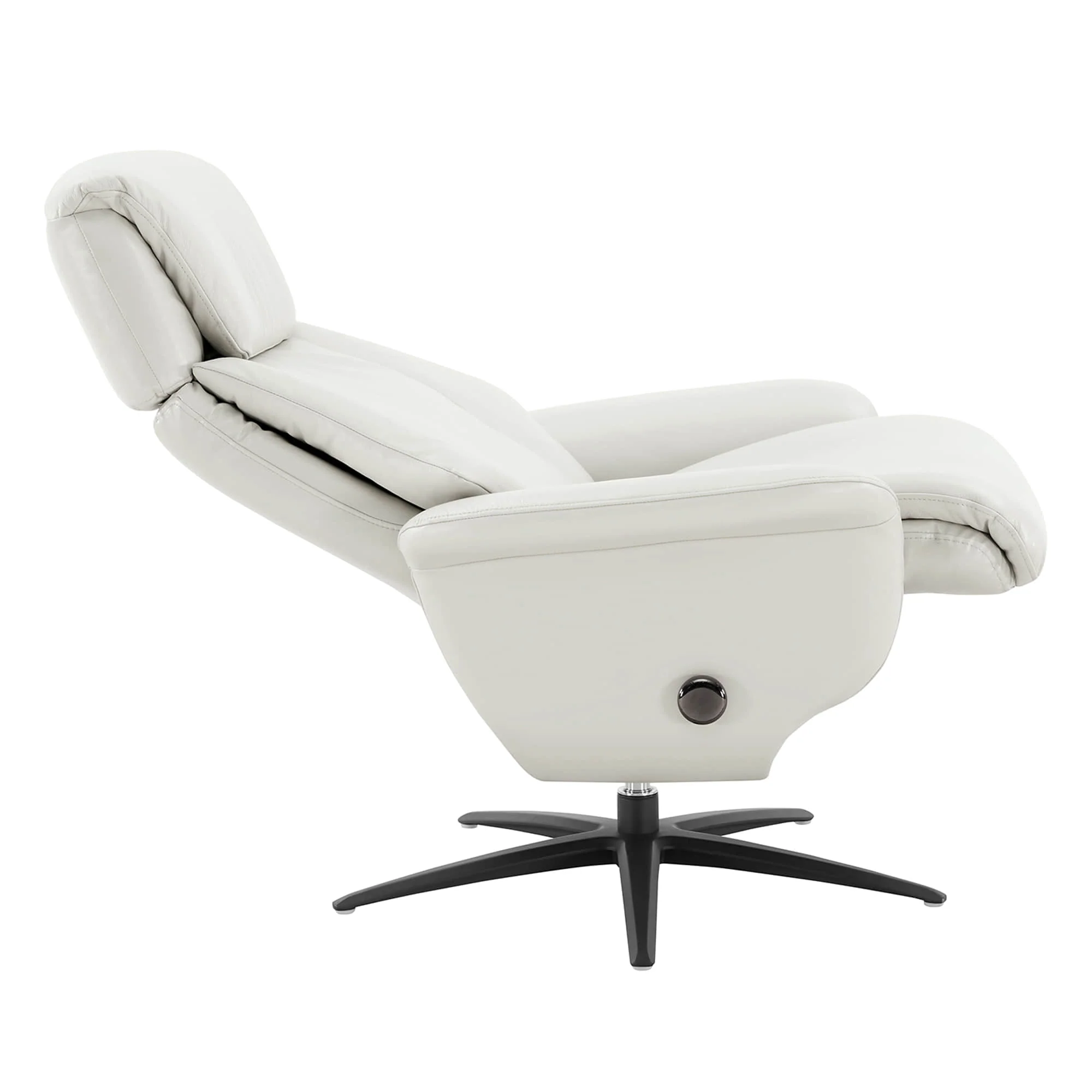 Leslie Genuine Leather Swivel Reclining Chair & Ottoman - Image 92