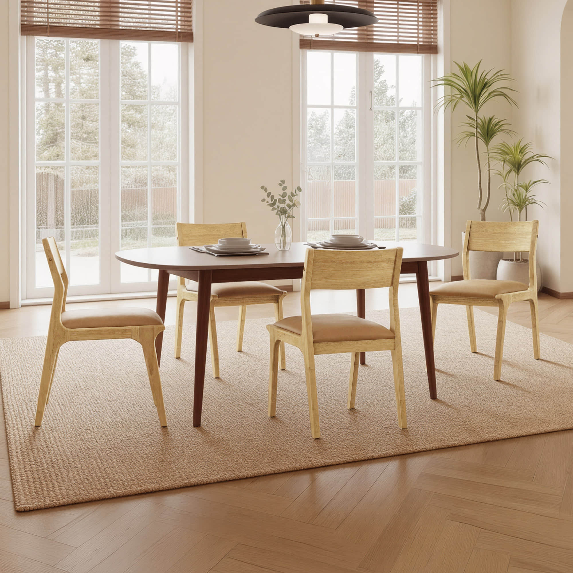 Levi Modern Solid Wood Upholstered Dining Chair (Set of 2) - Image 5