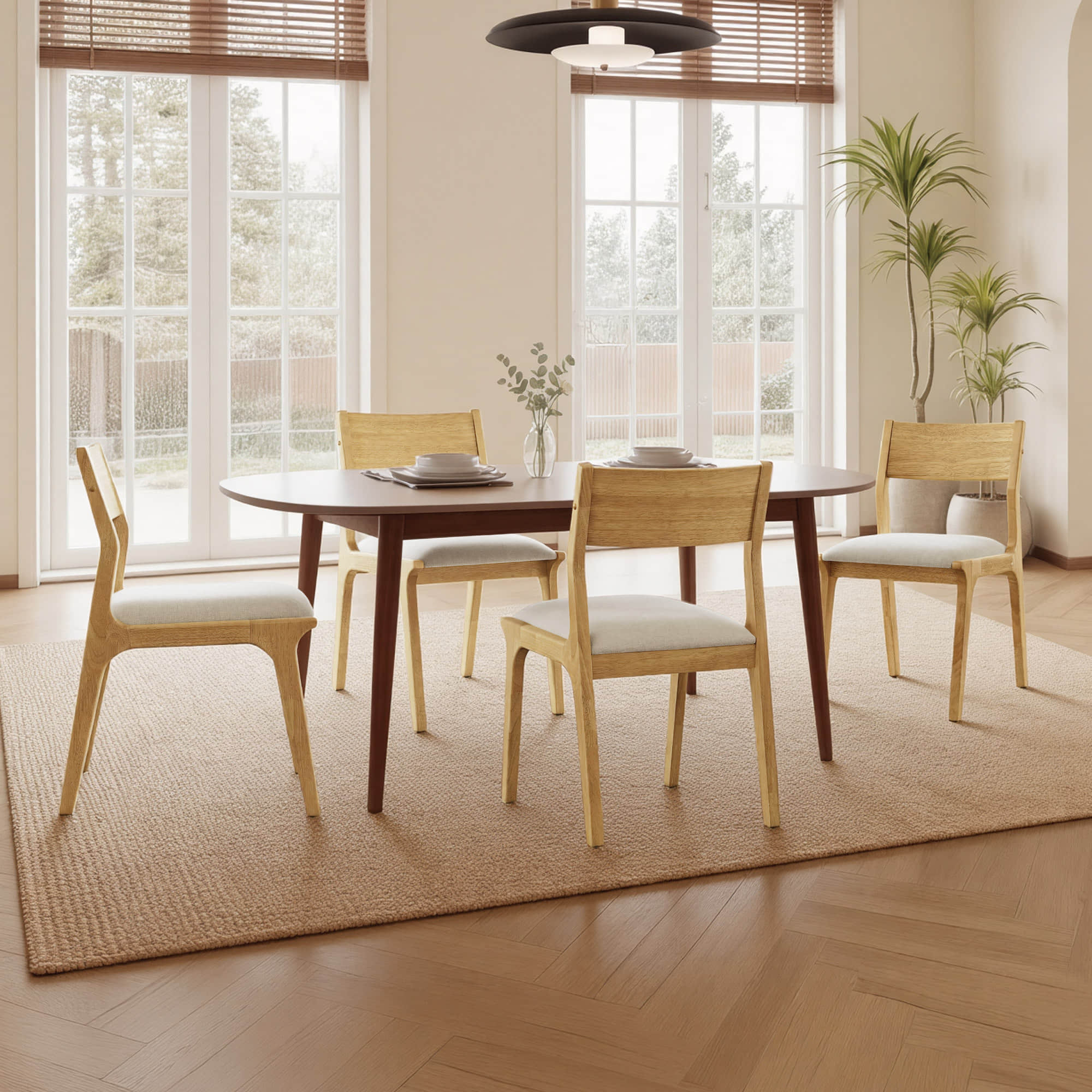 Levi Modern Solid Wood Upholstered Dining Chair (Set of 2) - Image 8