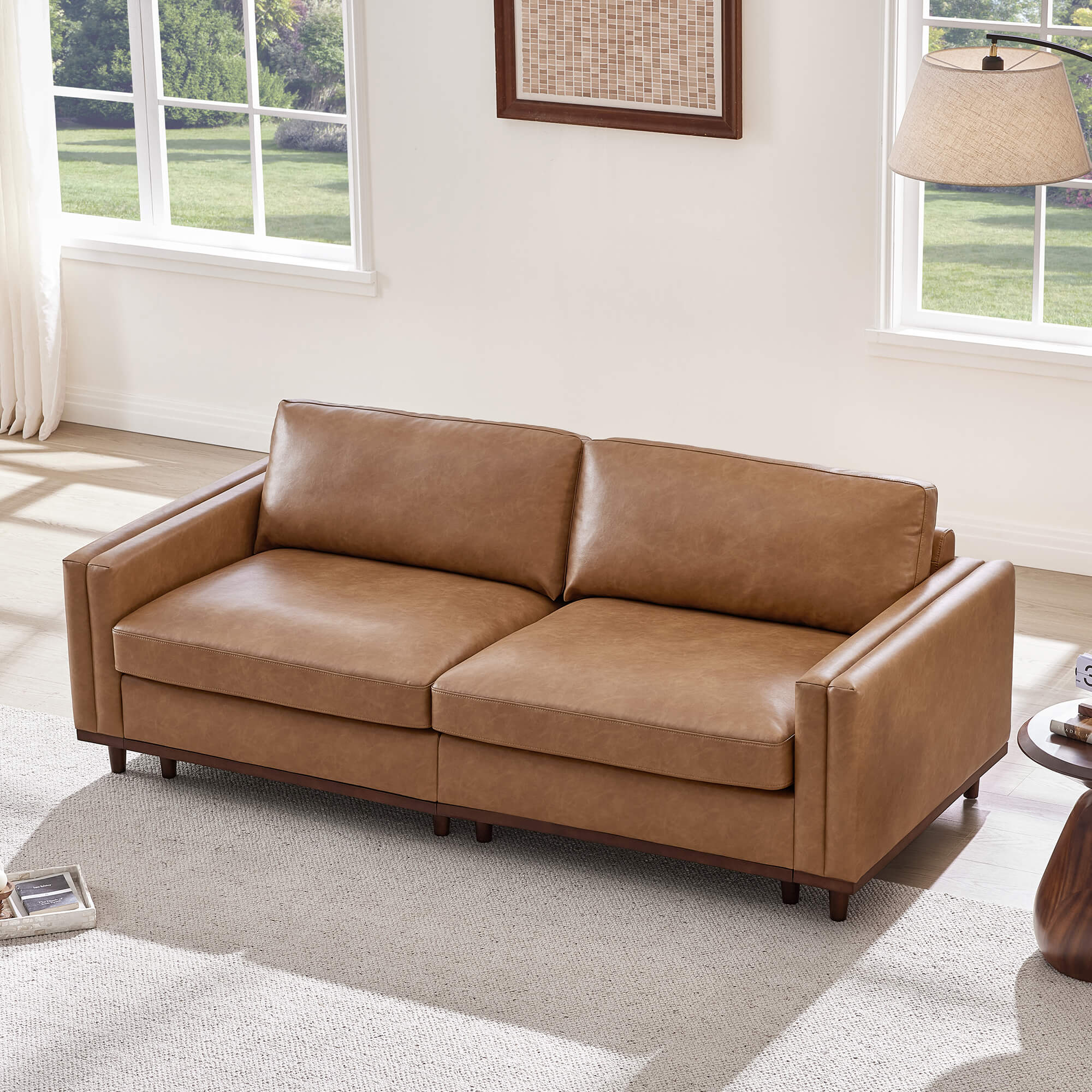 Liam 2-Piece Overstuffed Feather Wood Base Sectional Sofa - Image 18