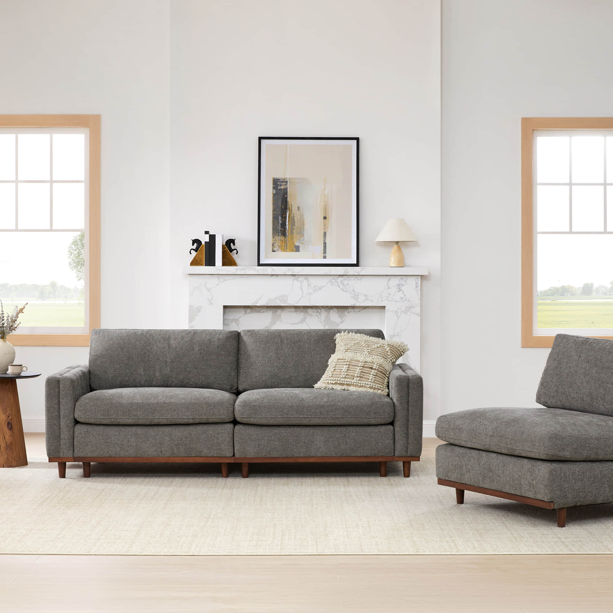 Liam 3-Piece Overstuffed Feather Wood Base Sectional Sofa - Image 33