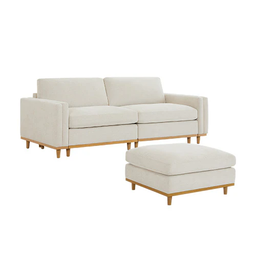 Liam 3-Piece Overstuffed Feather Wood Base Sectional Sofa - Image 53