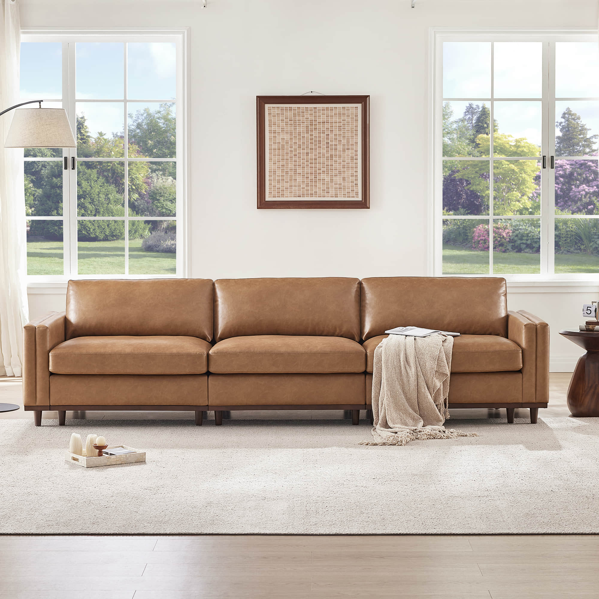 Liam 3-Piece Overstuffed Feather Wood Base Sectional Sofa - Image 55