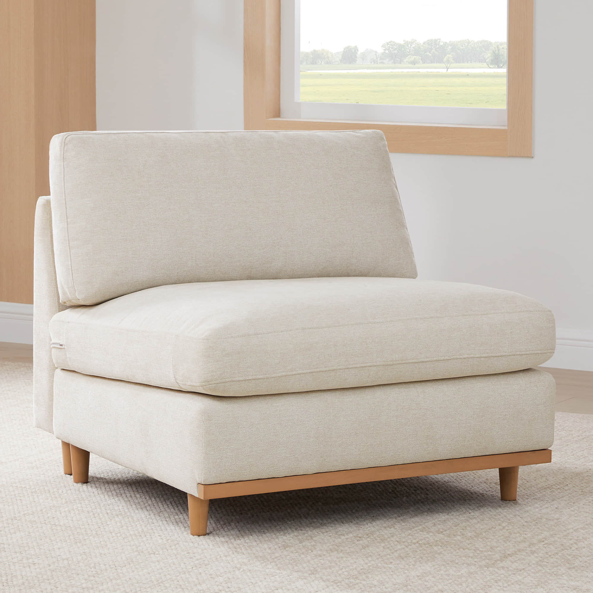 Liam 3-Piece Overstuffed Feather Wood Base Sectional Sofa - Image 8