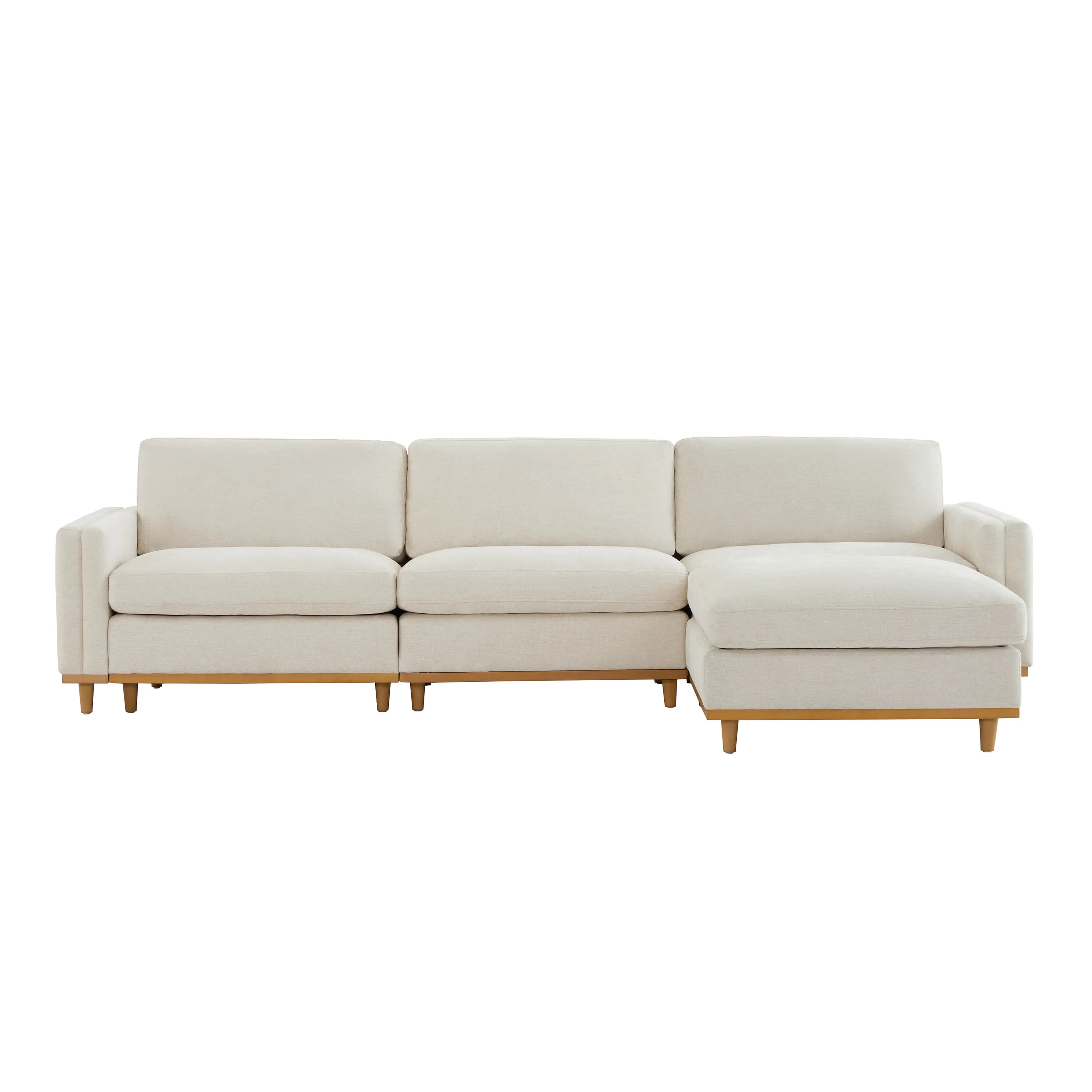 Liam 4-Piece Overstuffed Feather Wood Base Sectional Sofa - Image 12