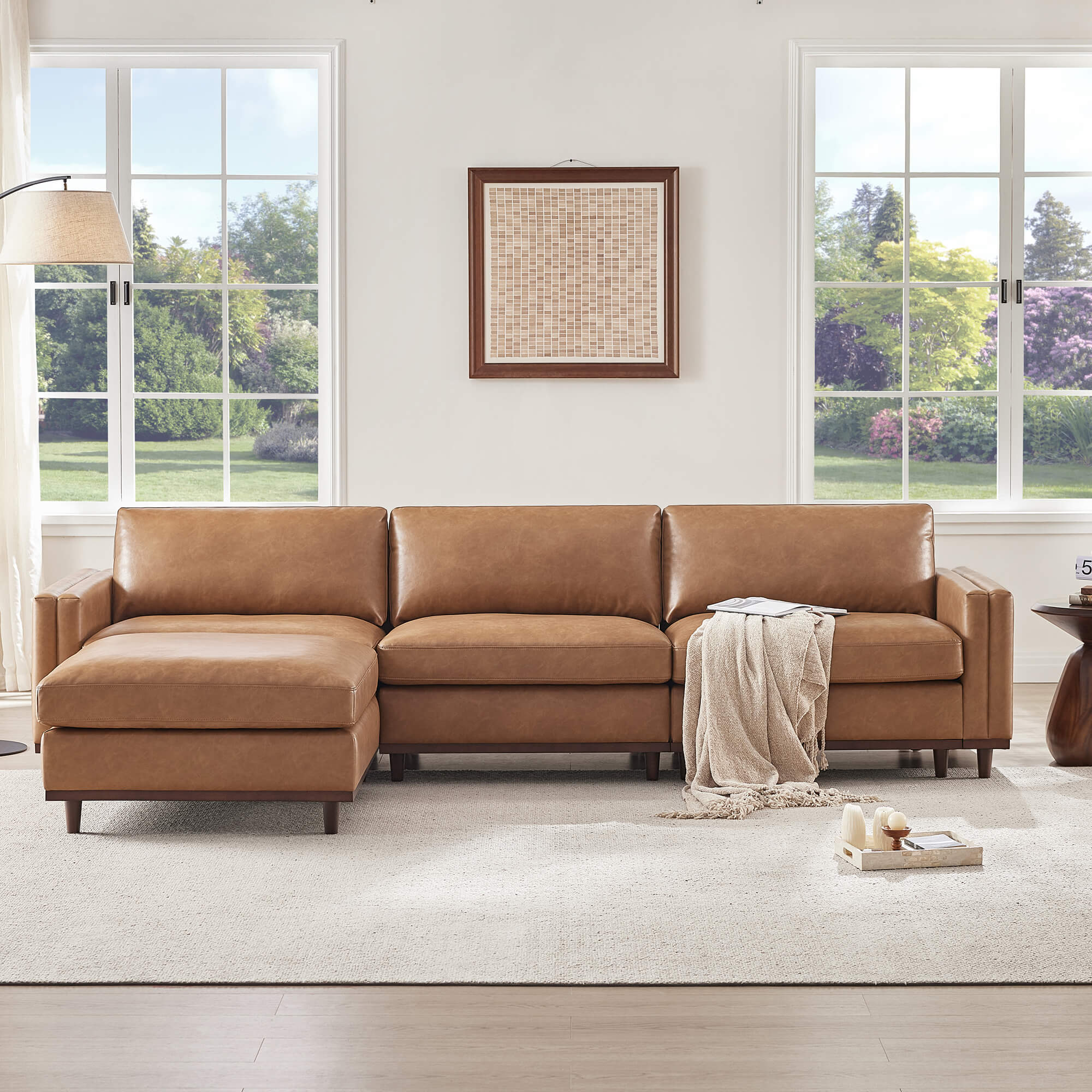 Liam 4-Piece Overstuffed Feather Wood Base Sectional Sofa - Image 73