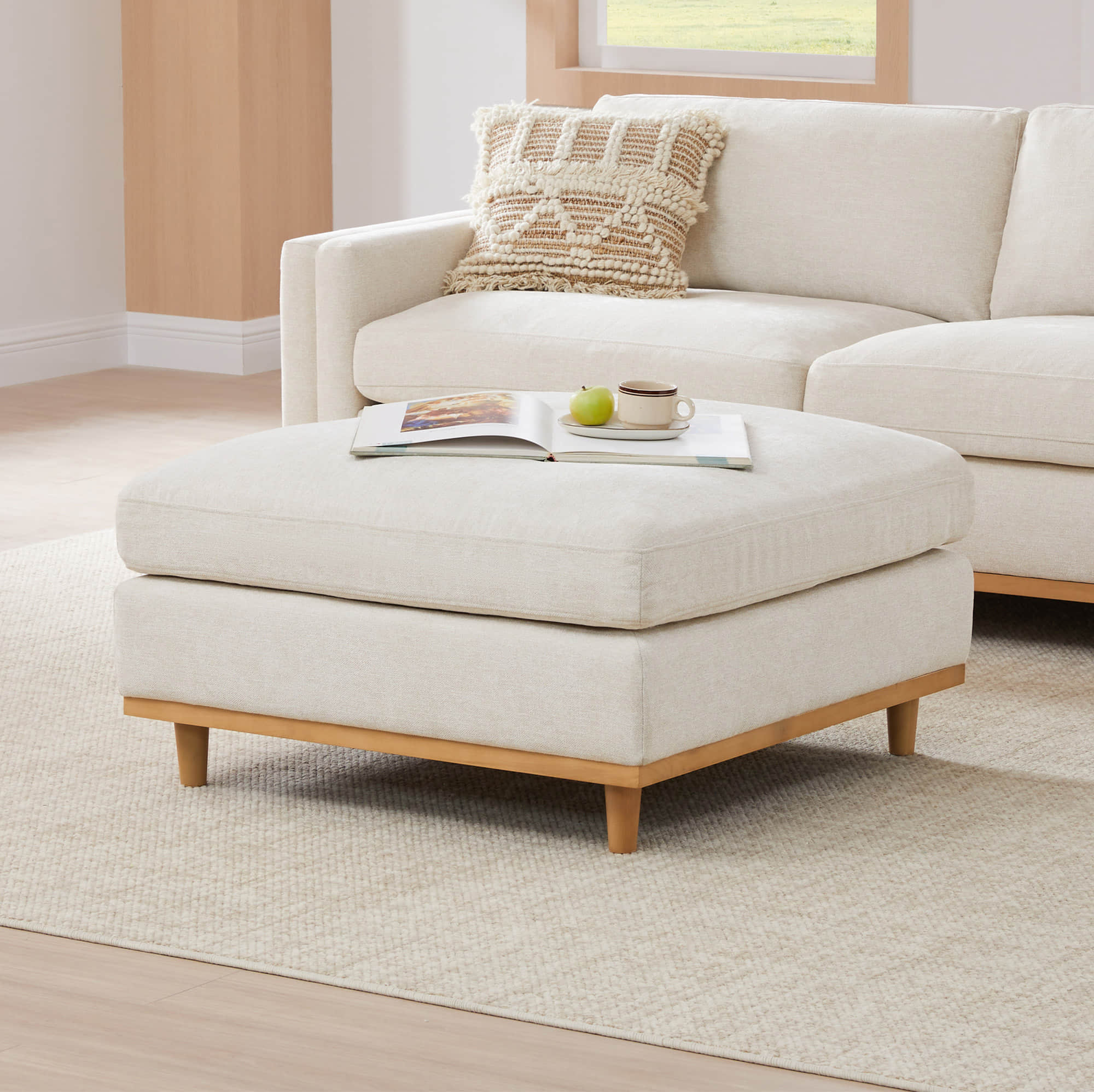 Liam 4-Piece Overstuffed Feather Wood Base Sectional Sofa - Image 8