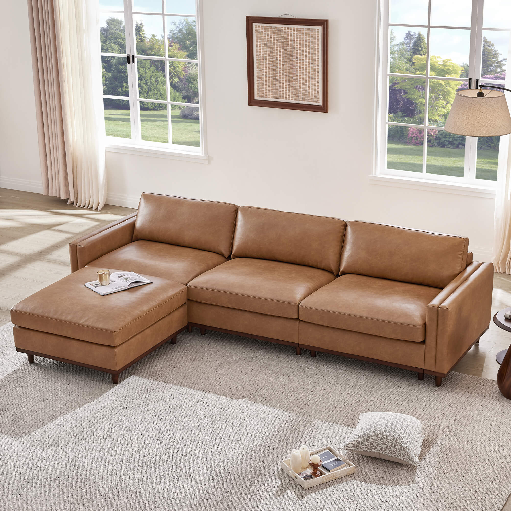 Liam 4-Piece Overstuffed Feather Wood Base Sectional Sofa - Image 80