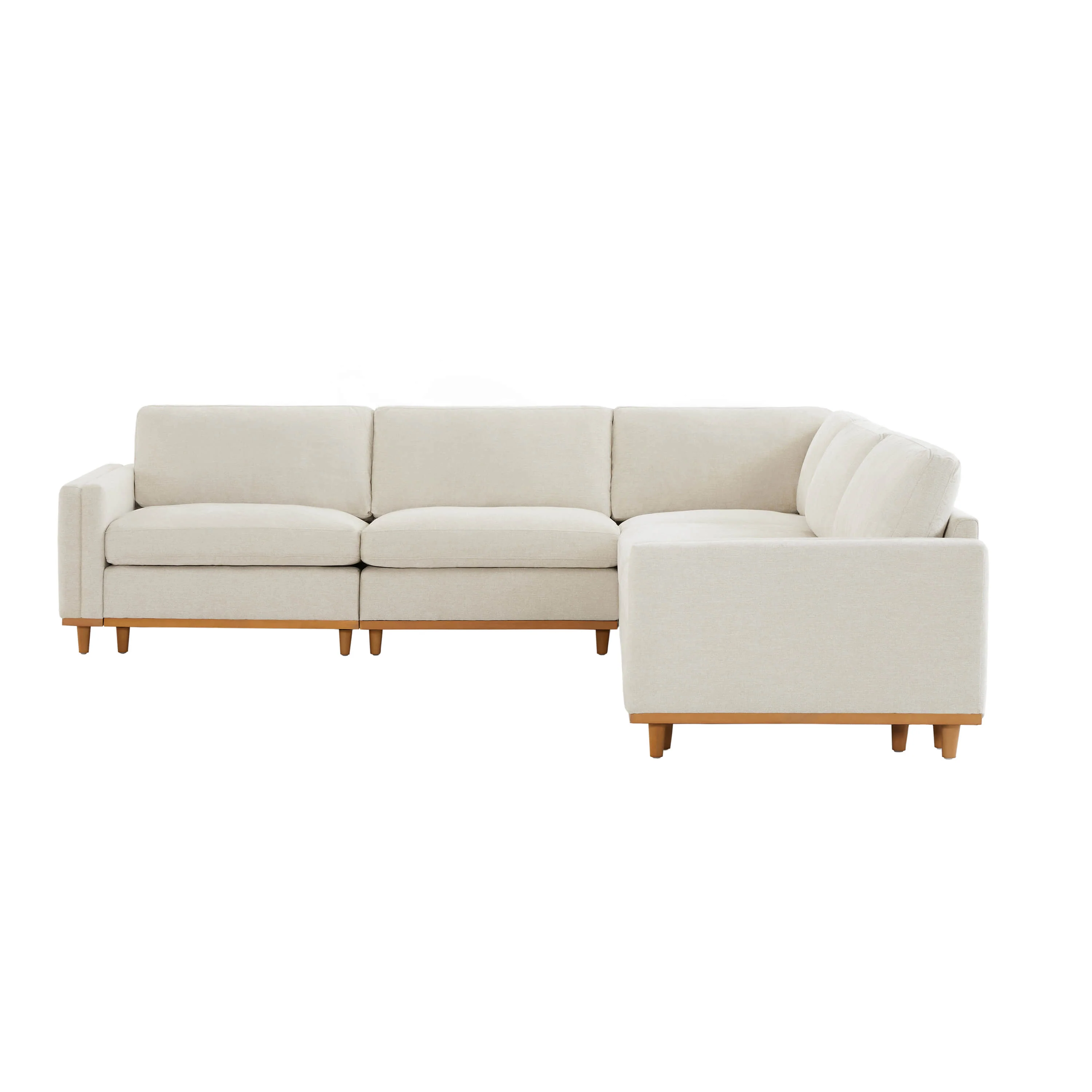 Liam 5-Piece Overstuffed Feather Wood Base Sectional Sofa - Image 21