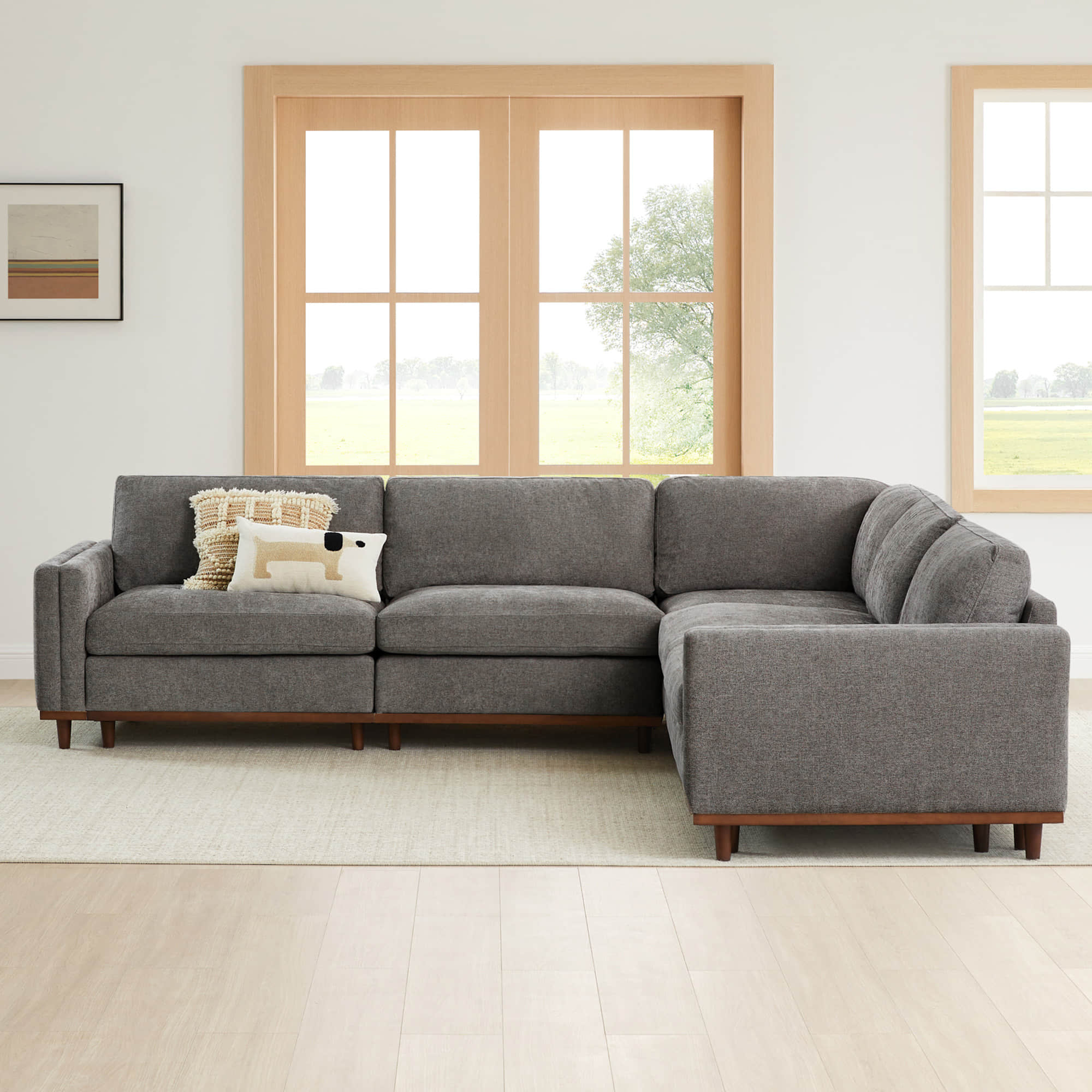 Liam 5-Piece Overstuffed Feather Wood Base Sectional Sofa - Image 57