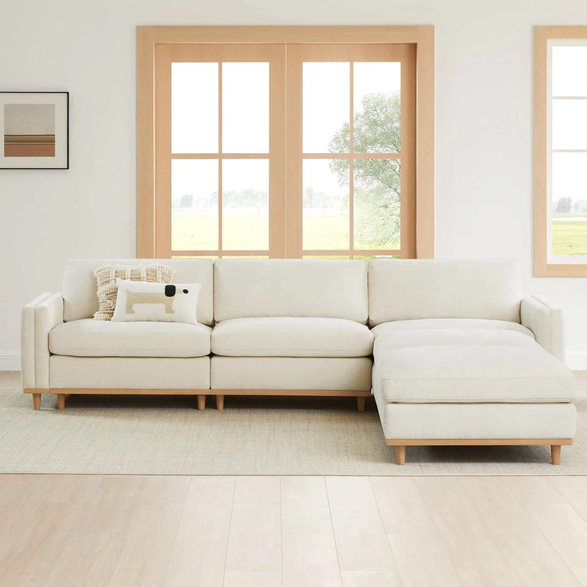 Liam 5-Piece Overstuffed Feather Wood Base Sectional Sofa - Image 8